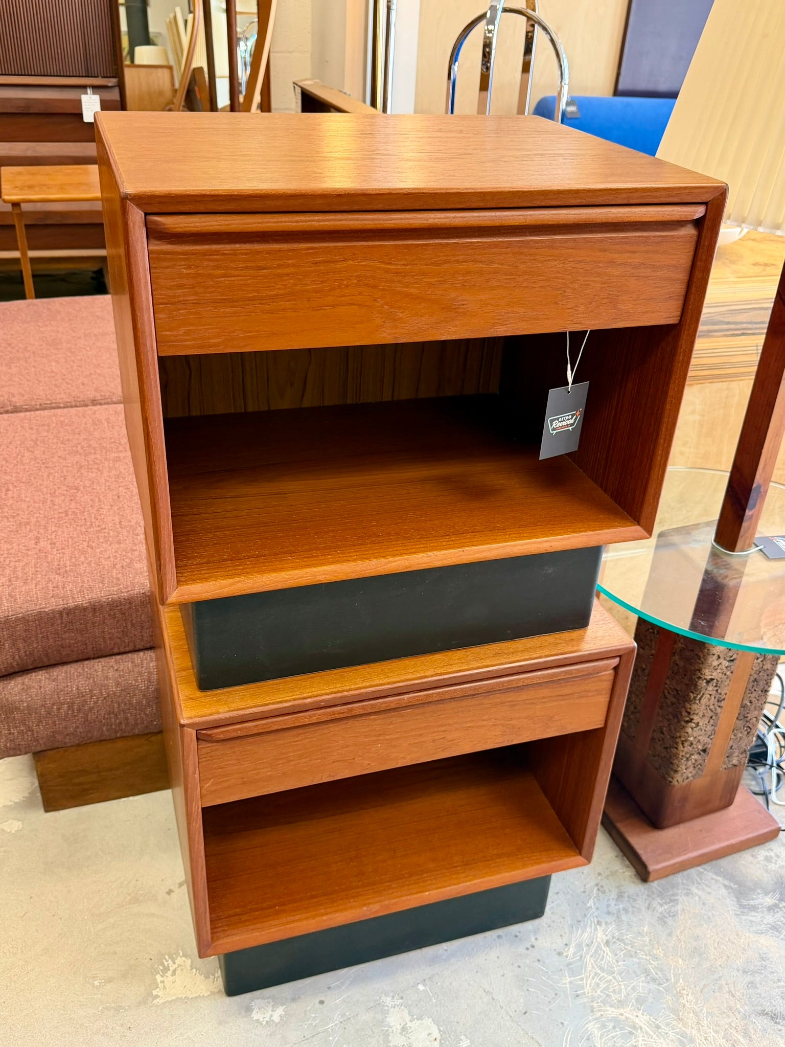 Westnofa Vintage Pair of Teak Nightstands Mid Century Modern