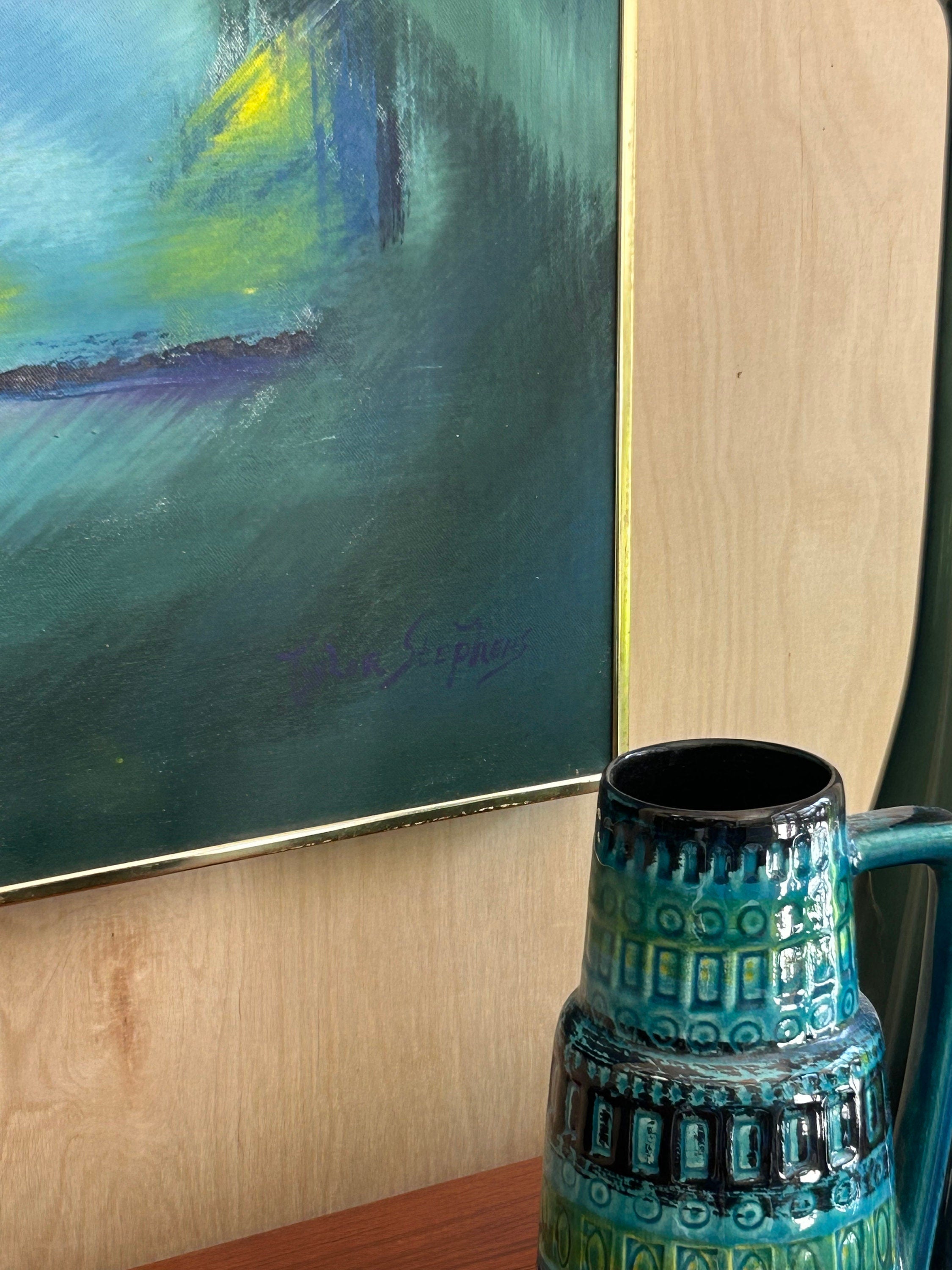 Taylor Stephens Vintage Modern Acrylic Painting on Canvas