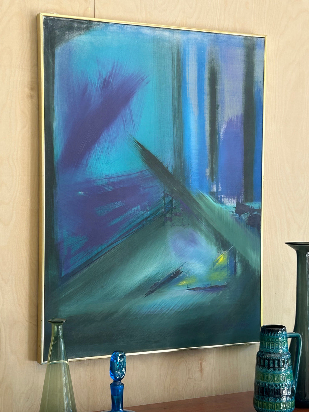 Taylor Stephens Vintage Modern Acrylic Painting on Canvas