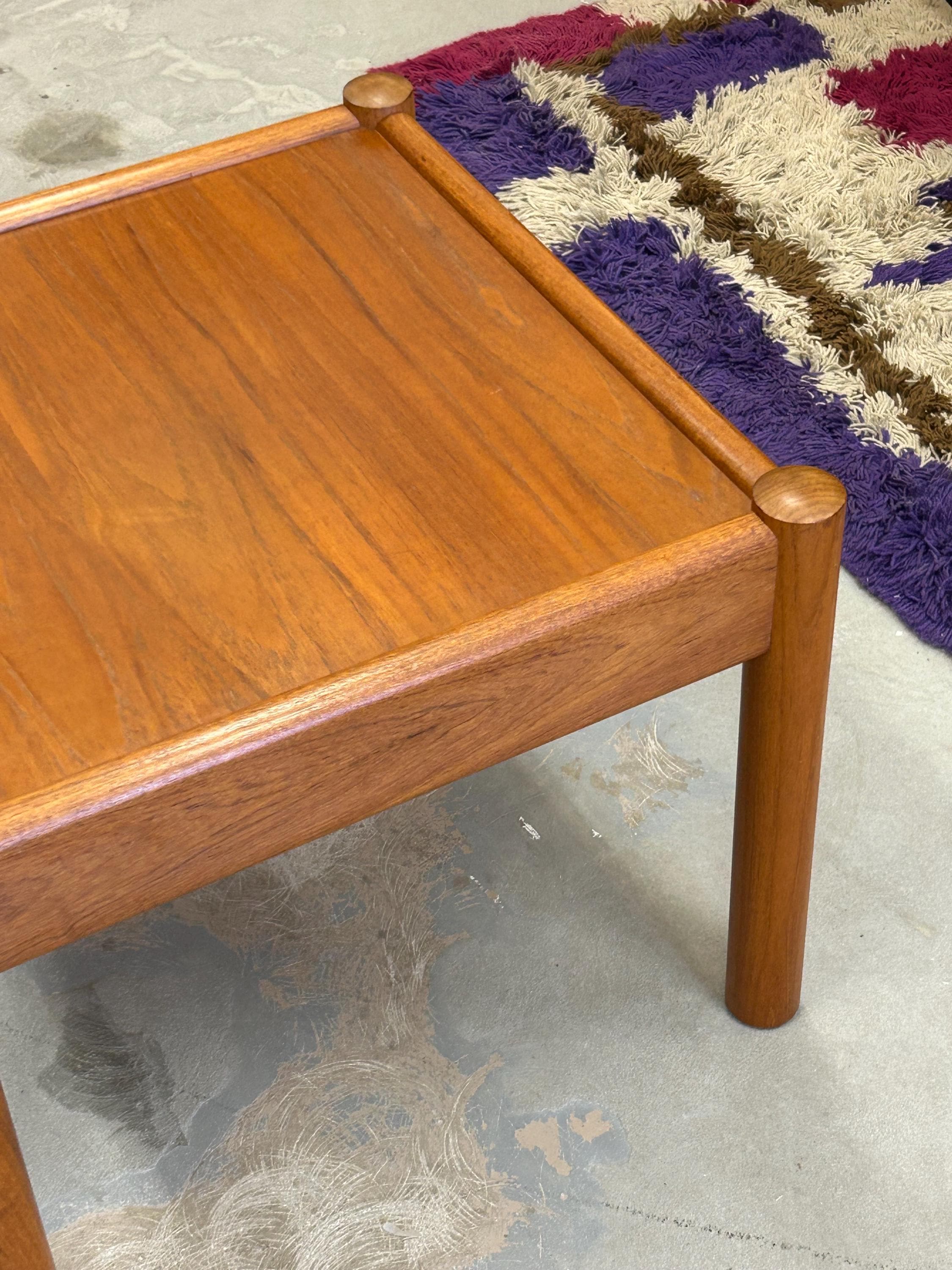 Danish Modern Vintage Teak Square Coffee Table by Domino Møbler