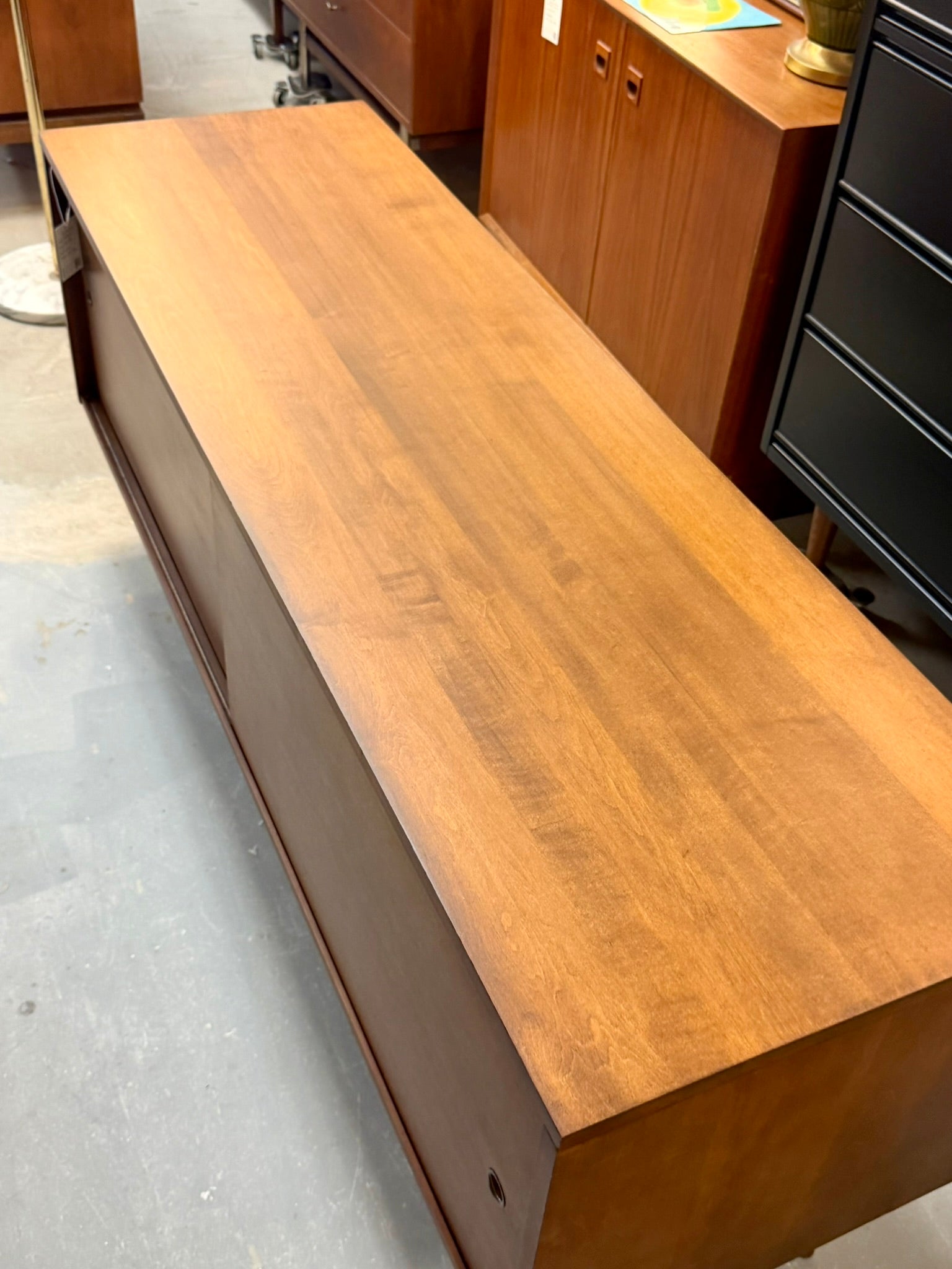 Vintage Paul McCobb Mid Century Modern Low Credenza With Sliding Doors