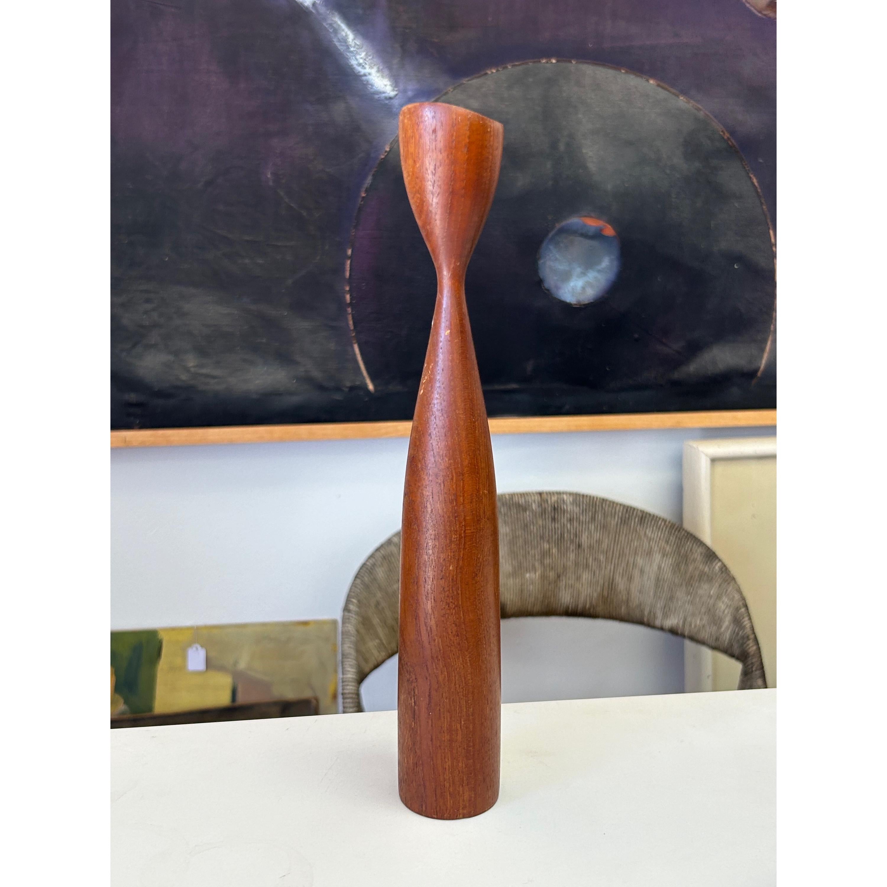 Mid Century Modern Vintage Teak Tulip Candle Holder