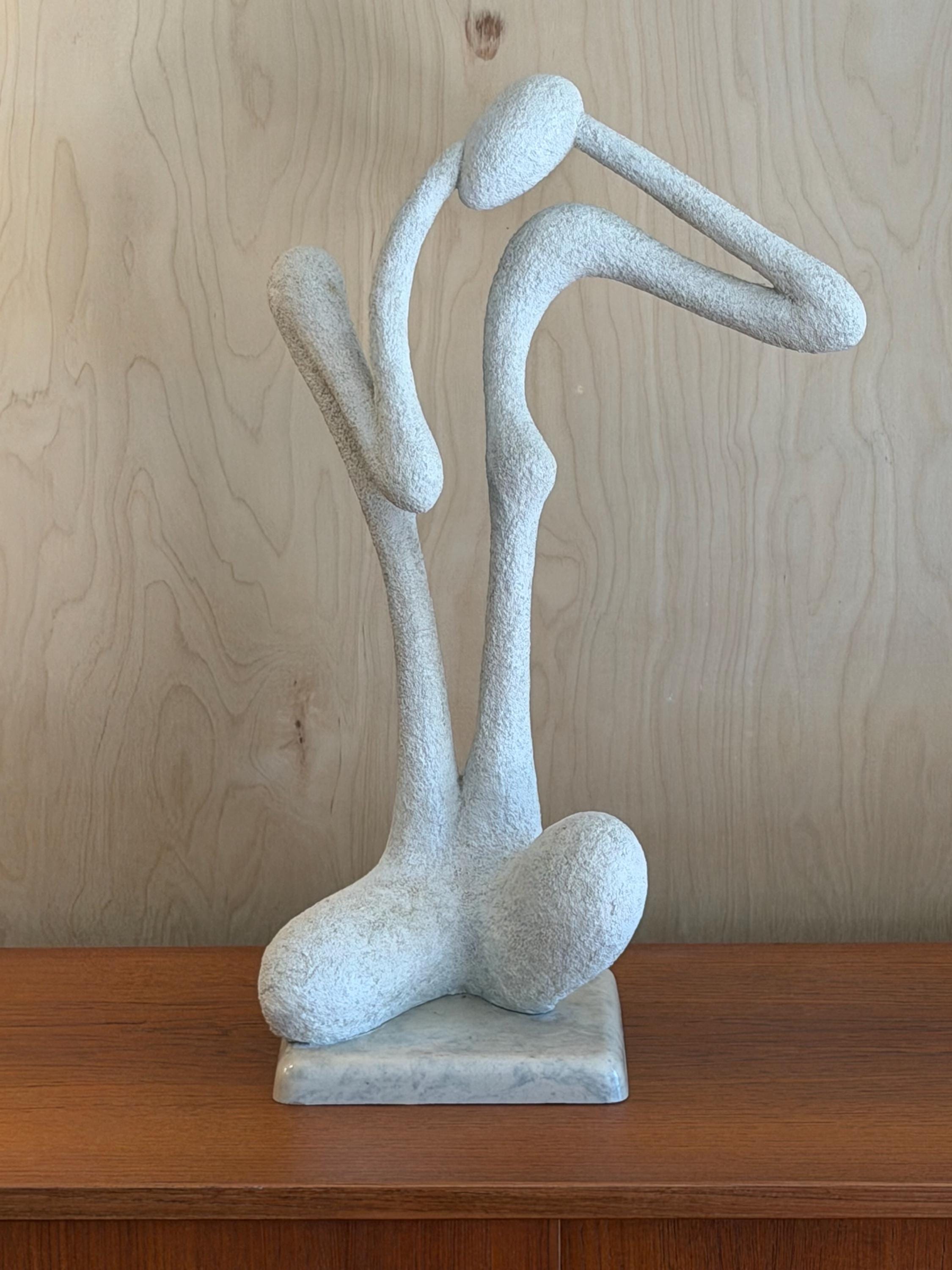 Vintage Abstract Marble And Plastar Sculpture - Modern