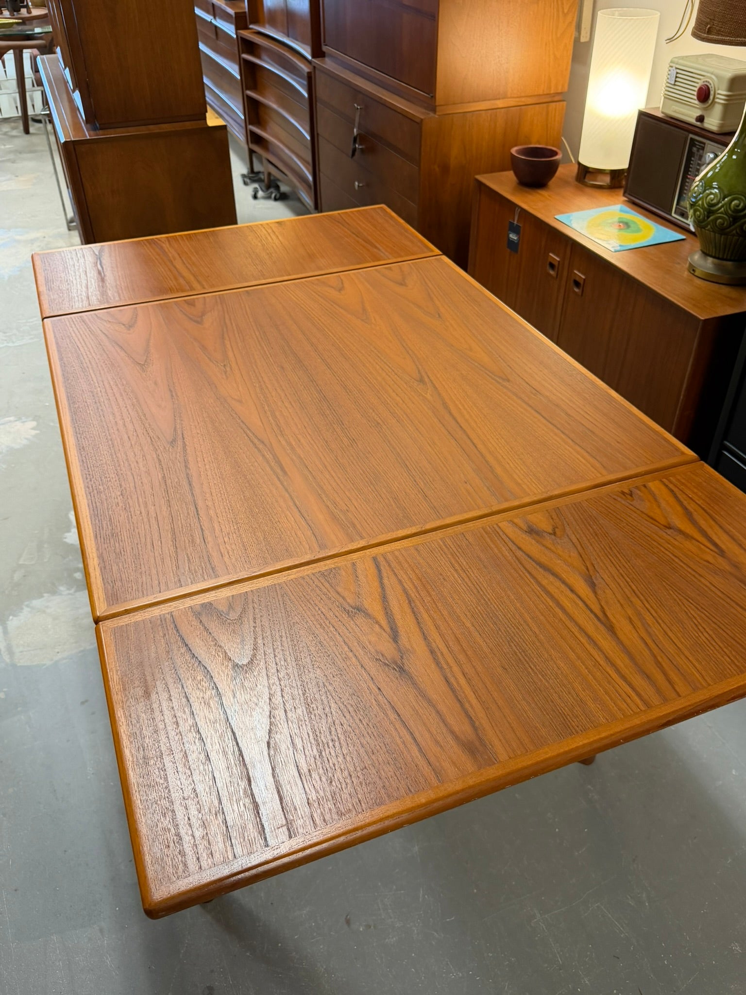Danish Modern Teak Vintage Dining Table with Leaves
