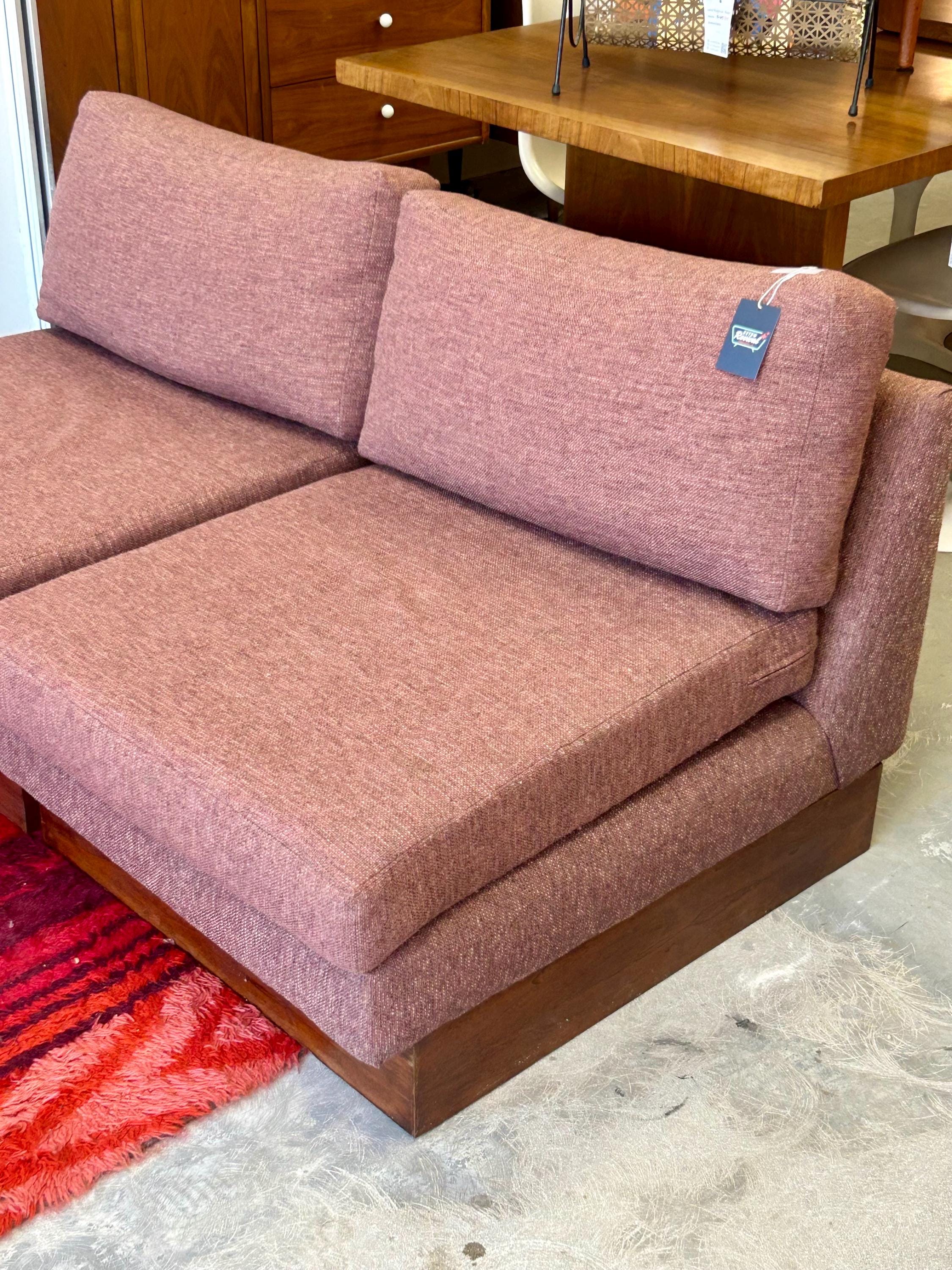 Pair of Vintage Upholstered Slipper Chairs - Mid Century Modern