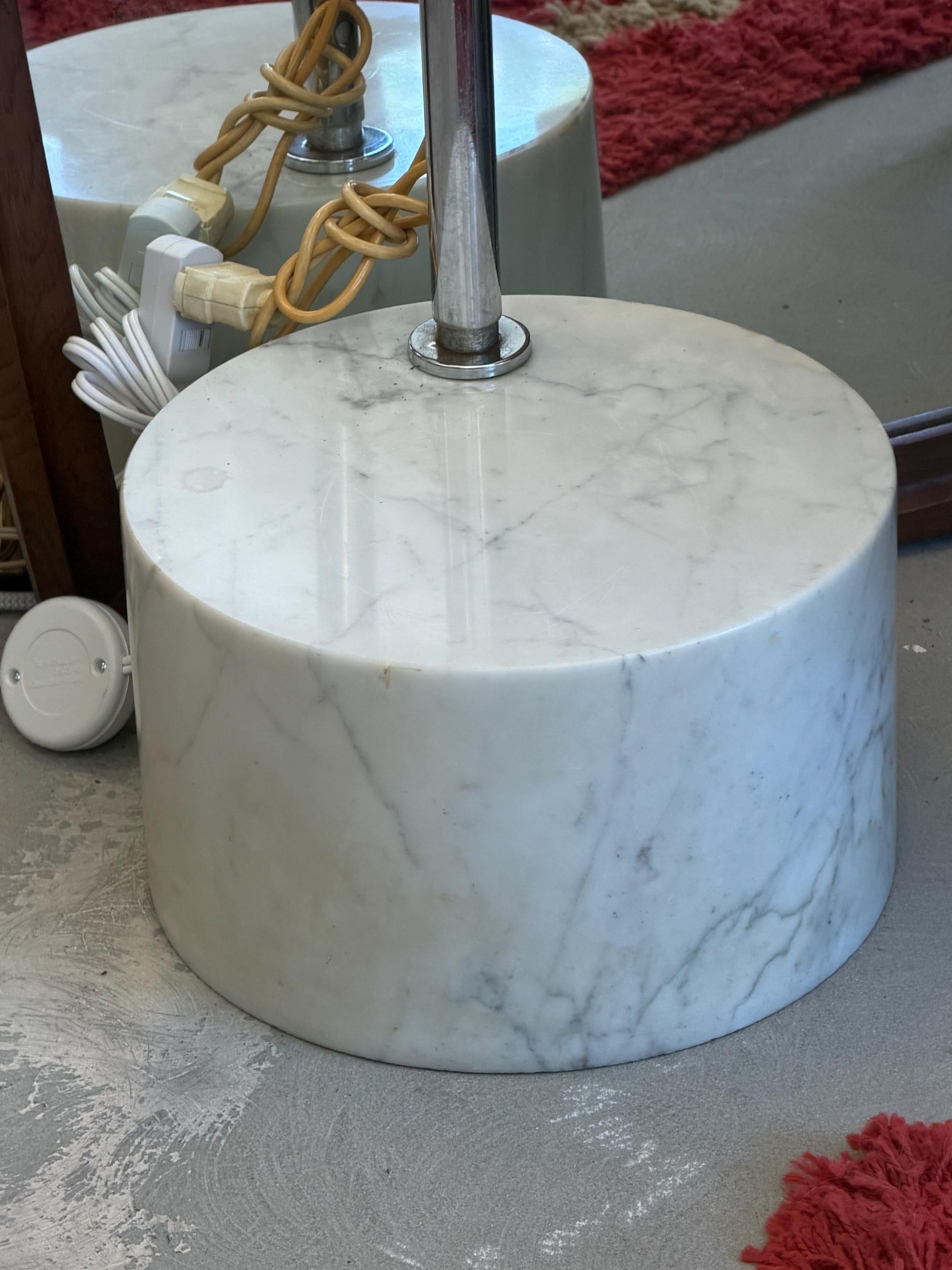Vintage Chrome & Marble Arc Lamp Mid Century Modern