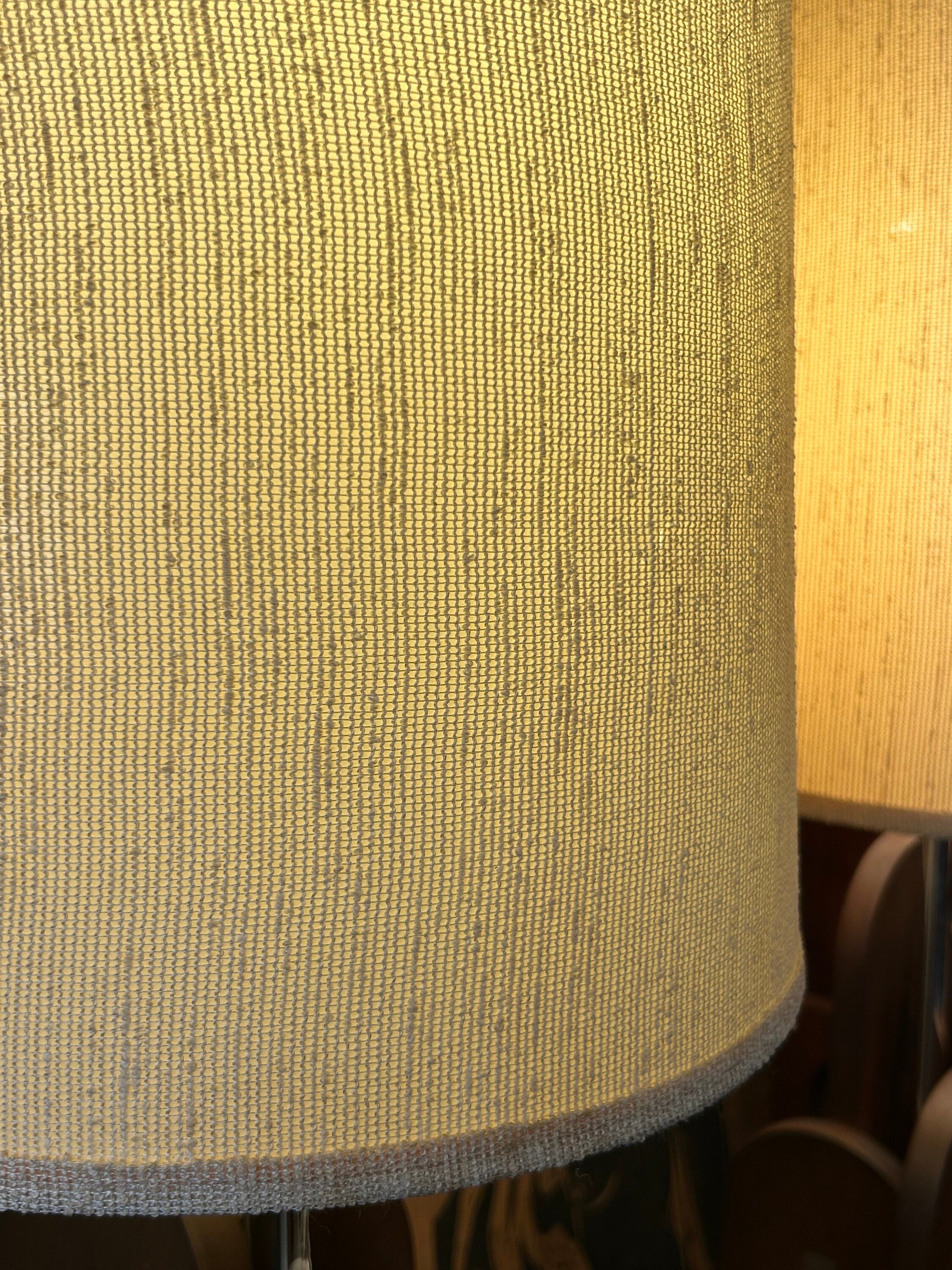 Pair of Mid Century Modern Walnut & Chrome Table Lamps