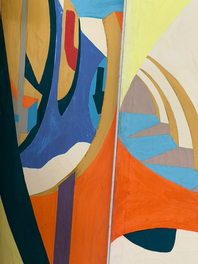 Mid Century Modern Abstract Triptych Art