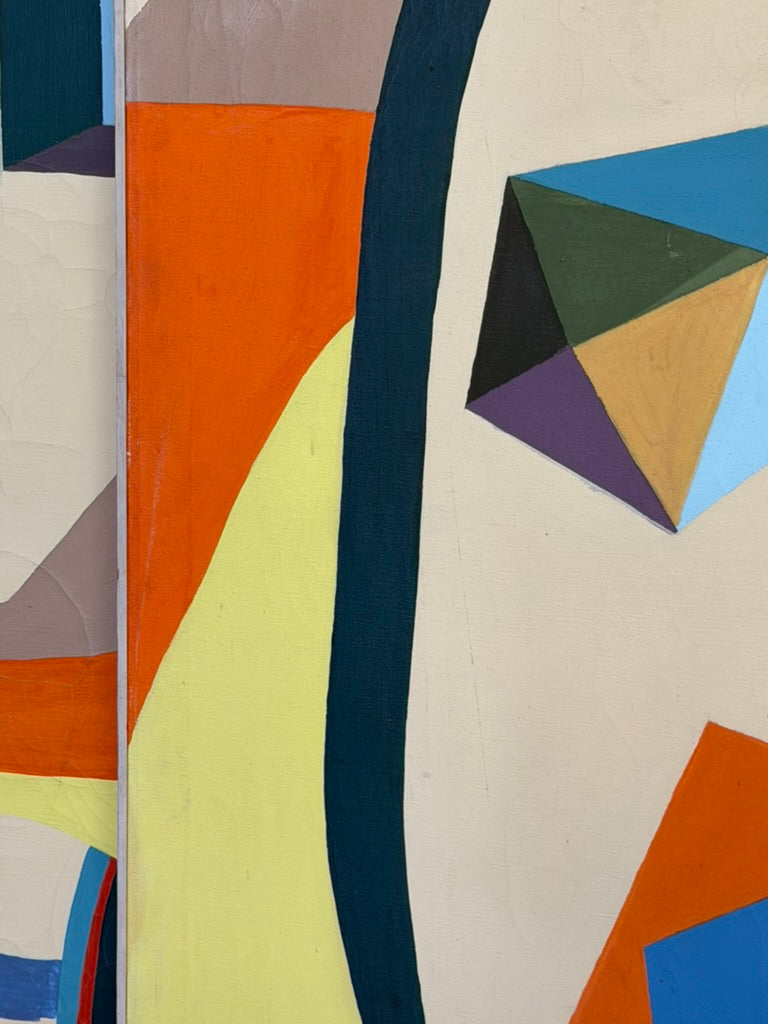 Mid Century Modern Abstract Triptych Art