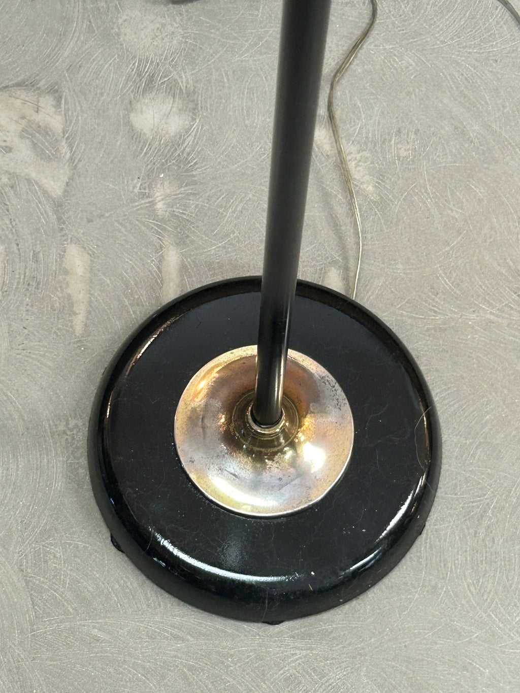 Mid Century Modern Atomic Floor Lamp with Fiberglass Shade