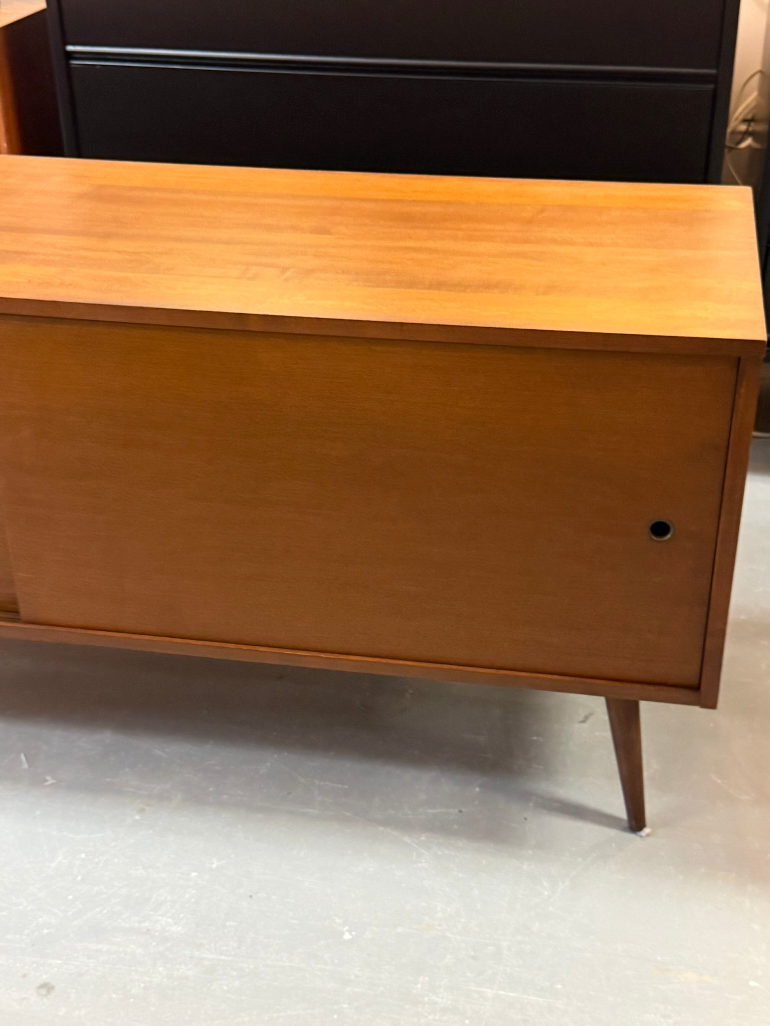 Vintage Paul McCobb Mid Century Modern Low Credenza With Sliding Doors