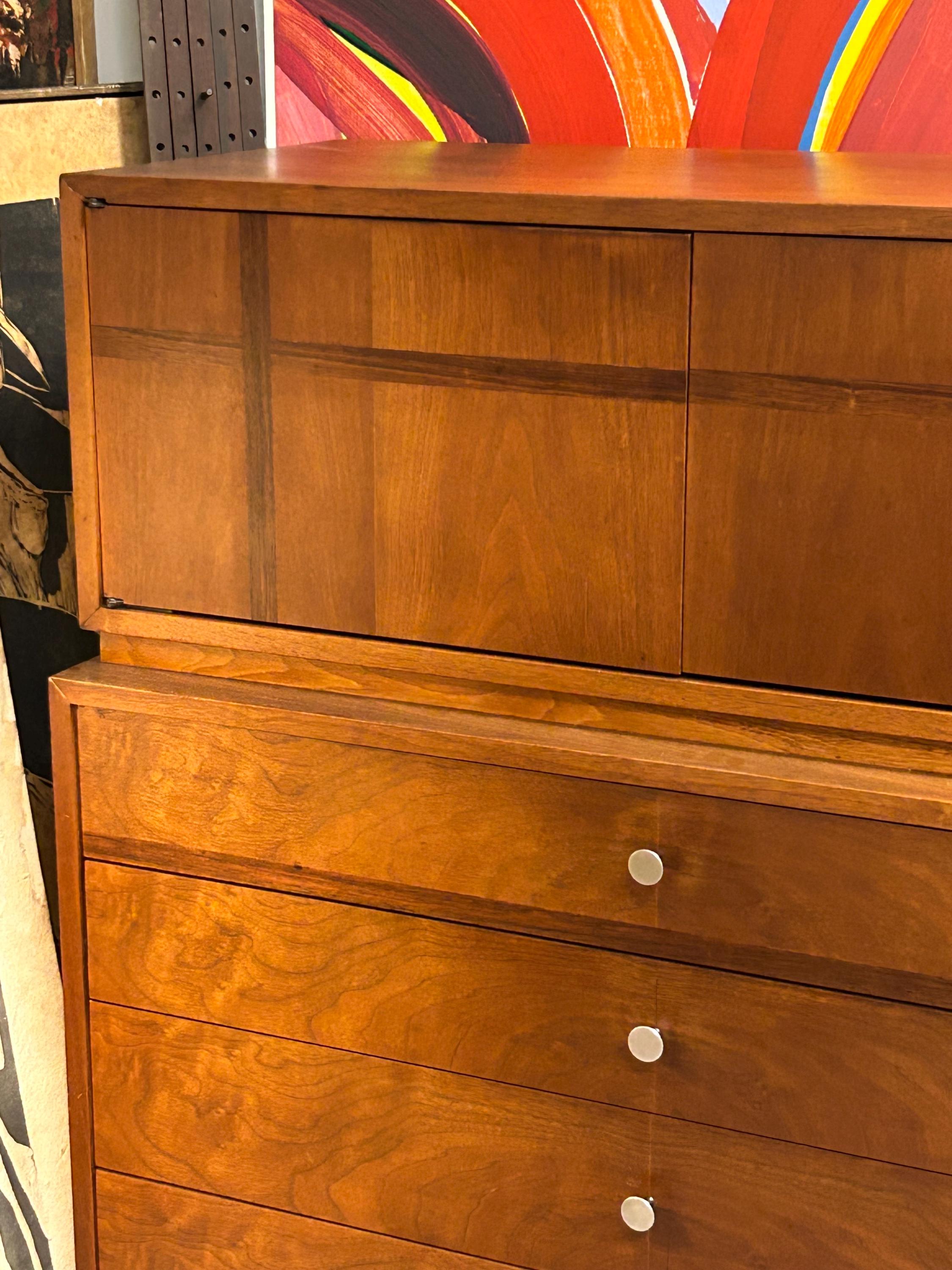 Kroehler Signature Rosewood & Walnut Highboy Dresser