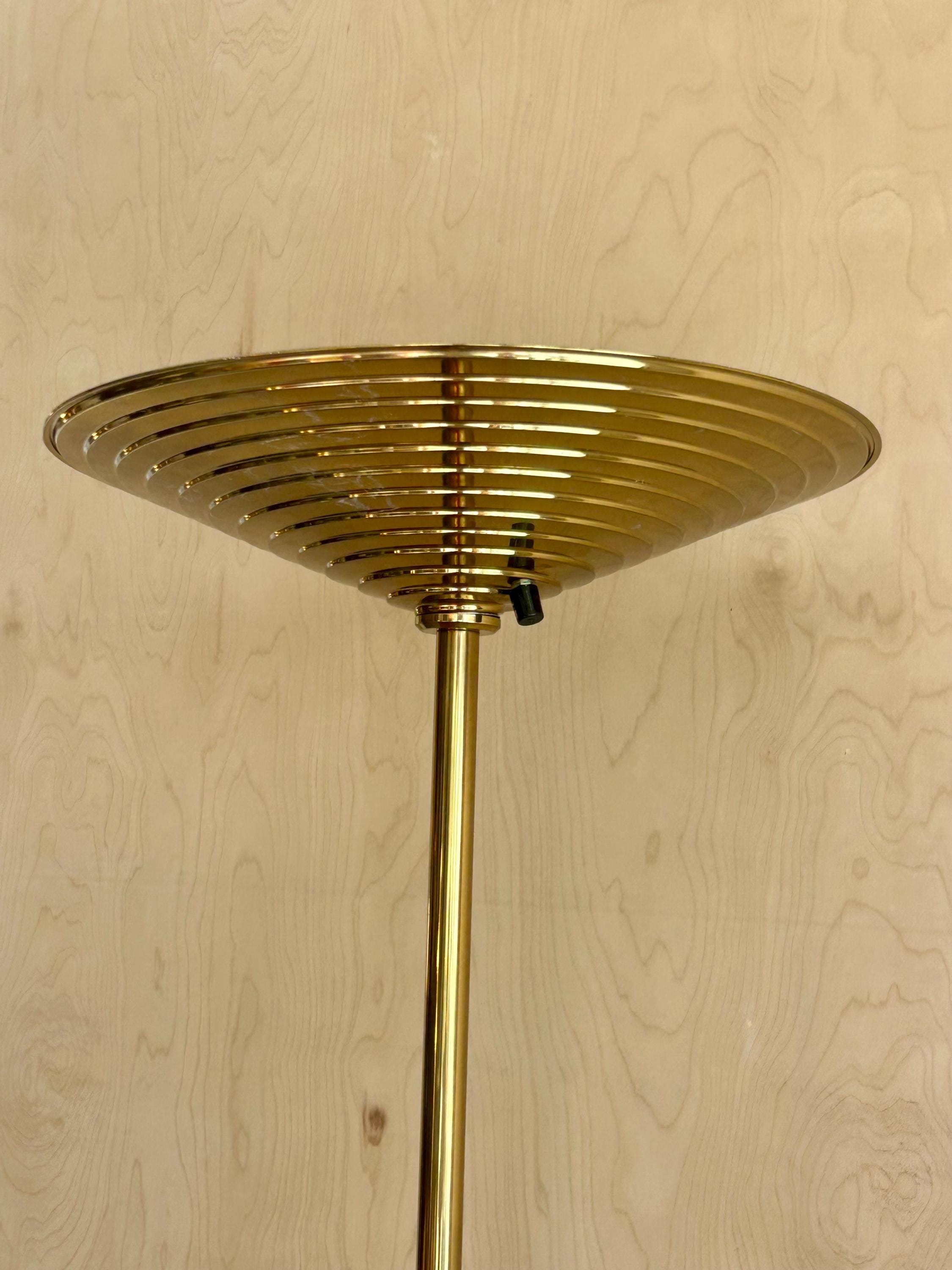 Vintage Postmodern Brass Torchiere Floor Lamps, 1980 - ONLY ONE AVAILABLE