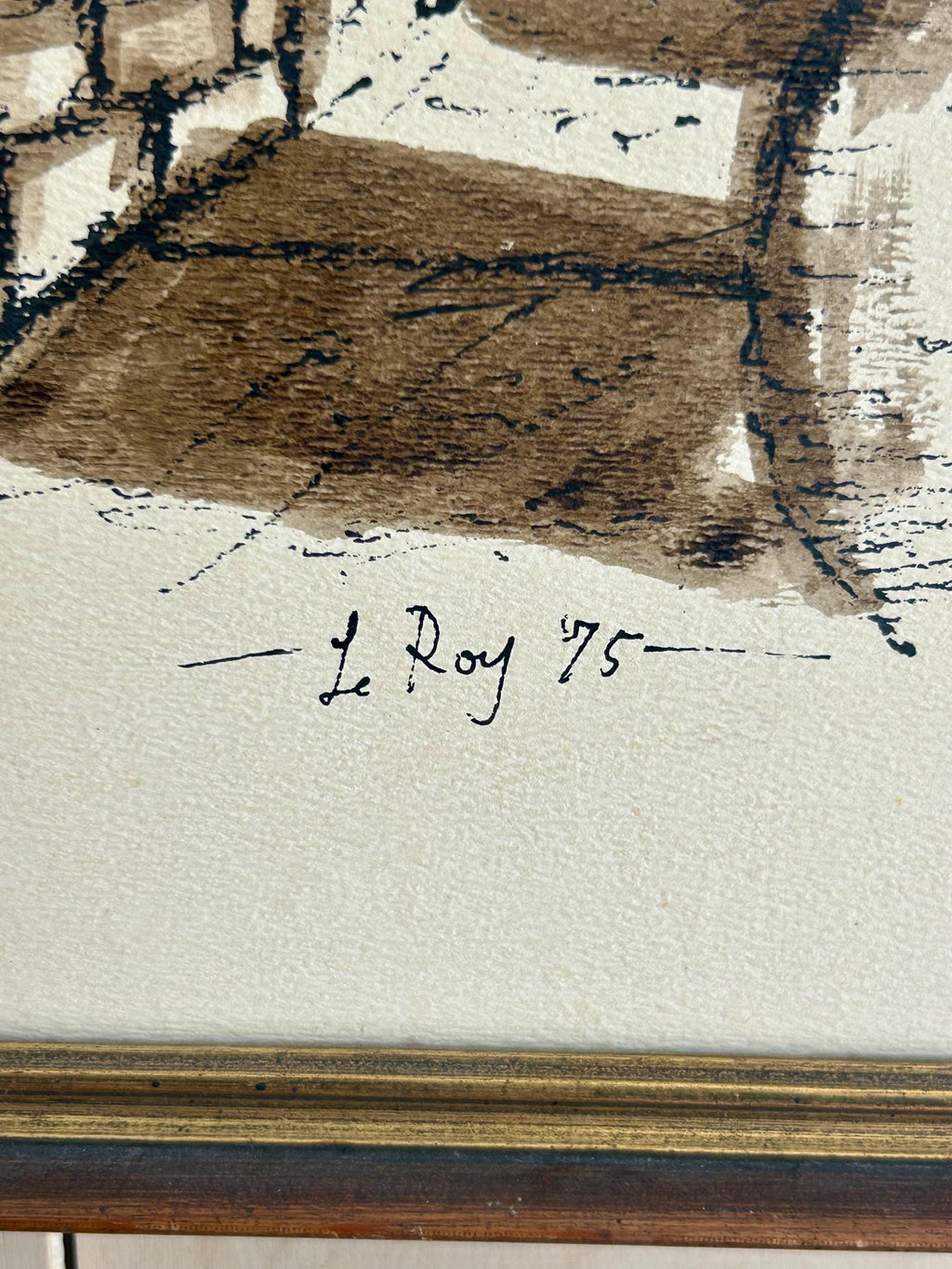 Vintage Original Painting Sketch Of Cafe de la Montagne quebec Signed Le Roy ‘75