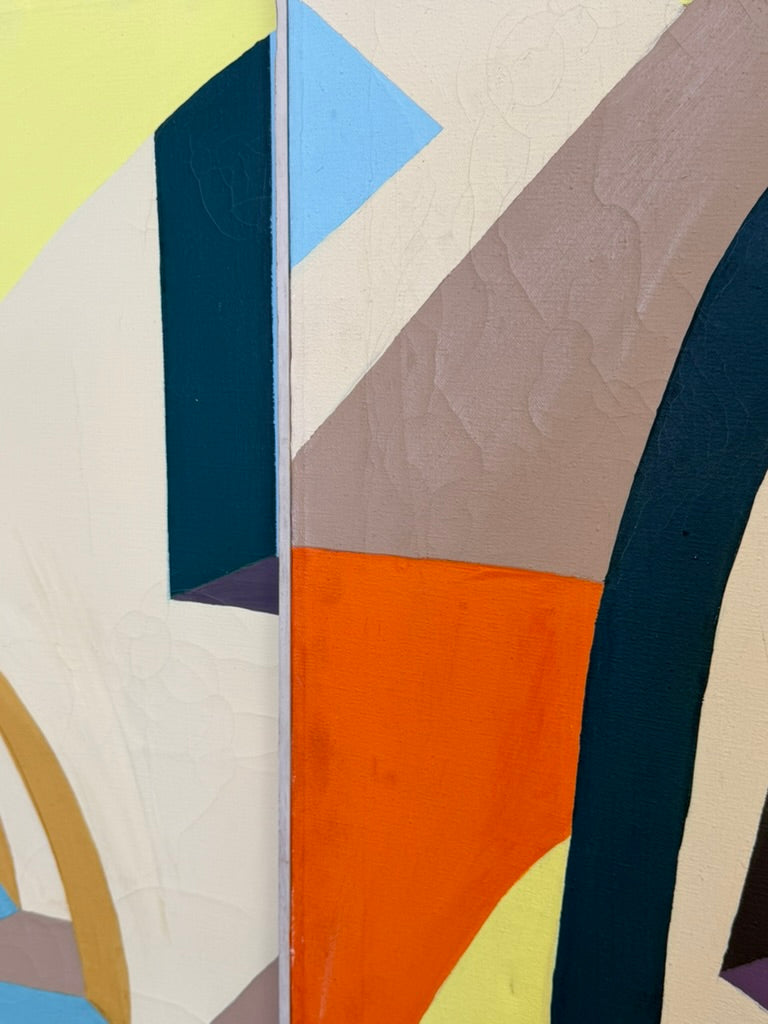 Mid Century Modern Abstract Triptych Art