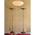 Vintage Postmodern Brass Torchiere Floor Lamps, 1980 - ONLY ONE AVAILABLE