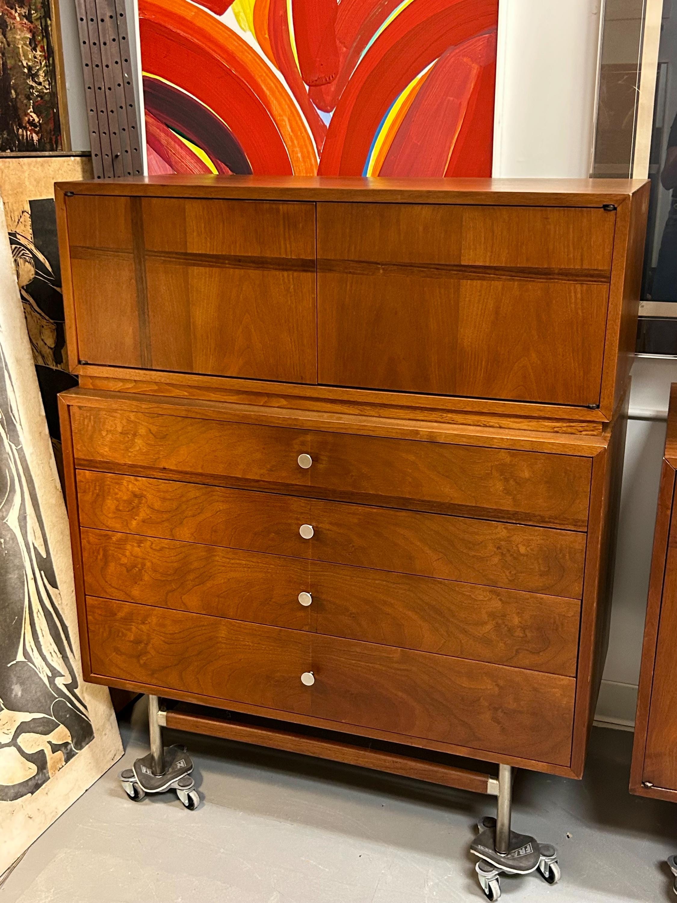 Kroehler Signature Rosewood & Walnut Highboy Dresser