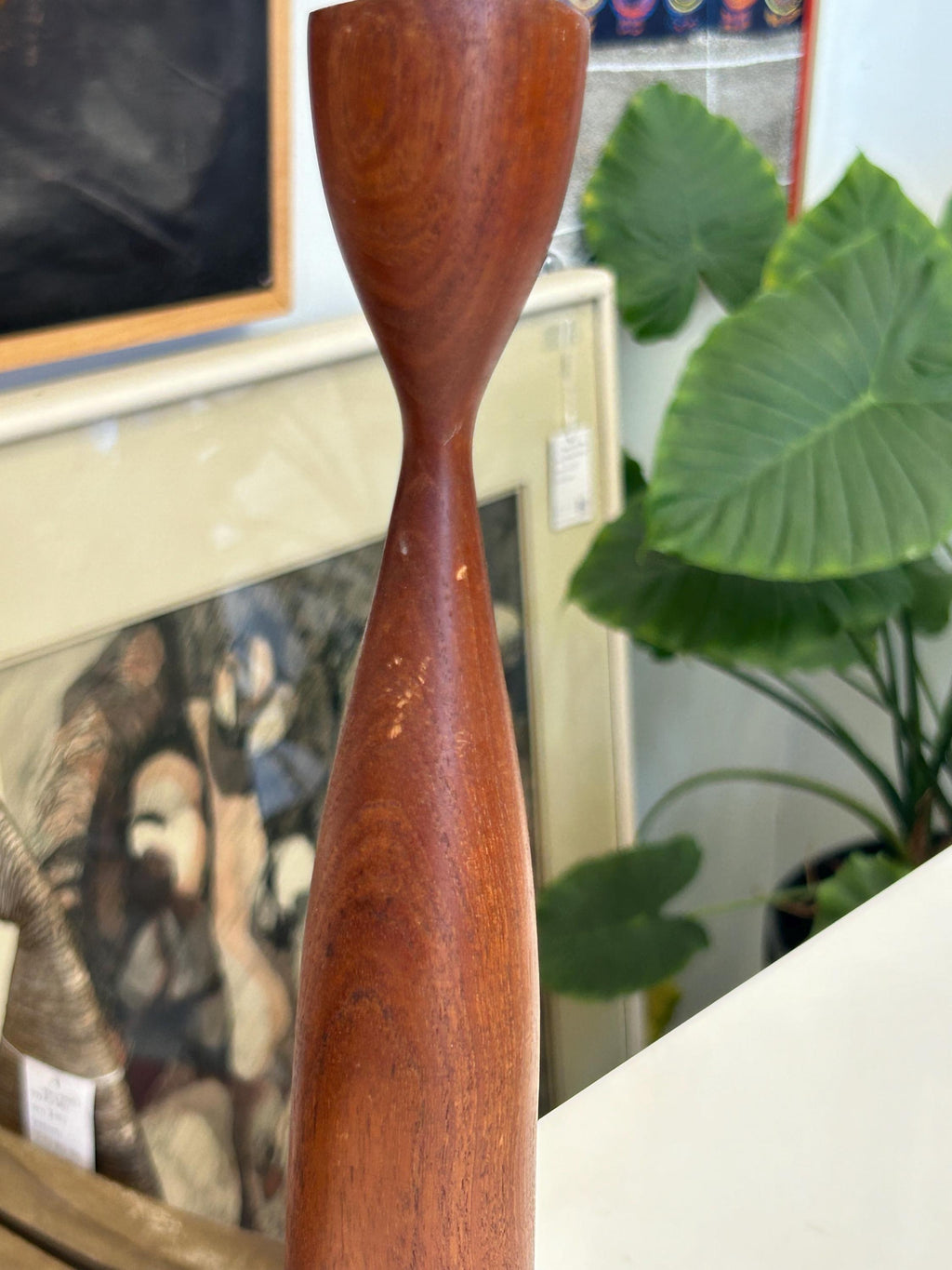 Mid Century Modern Vintage Teak Tulip Candle Holder