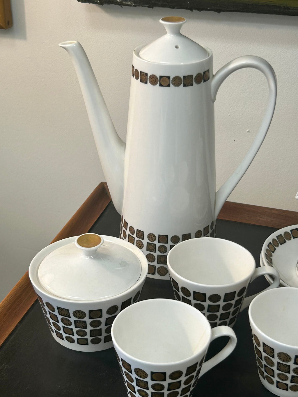 Mid Century Modern Vintage Royal Tuscan Fine Bone China Tea Set