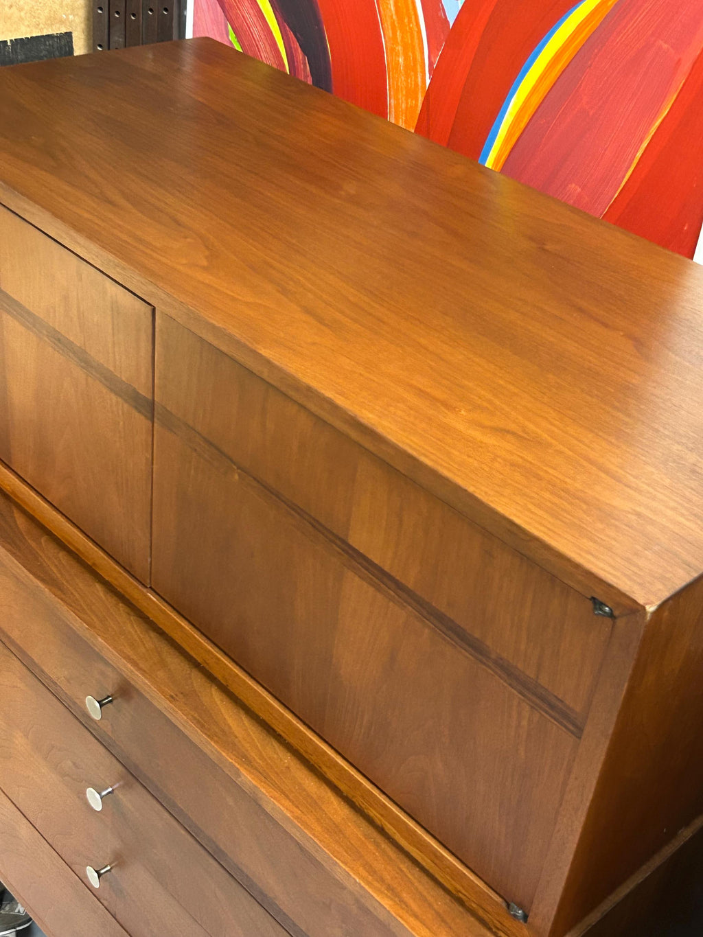 Kroehler Signature Rosewood & Walnut Highboy Dresser