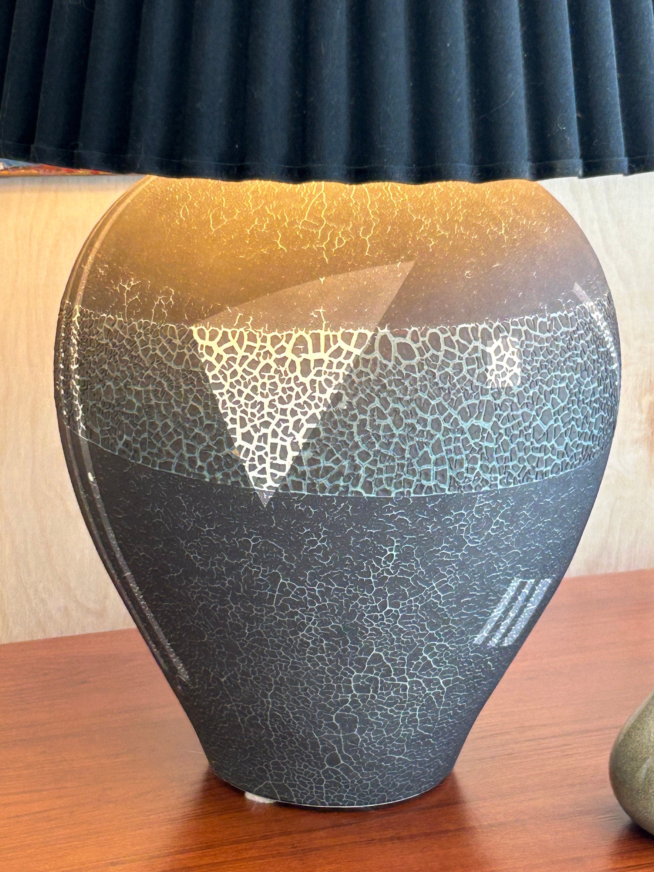 Vintage Signed Postmodern Table Lamp with Shade