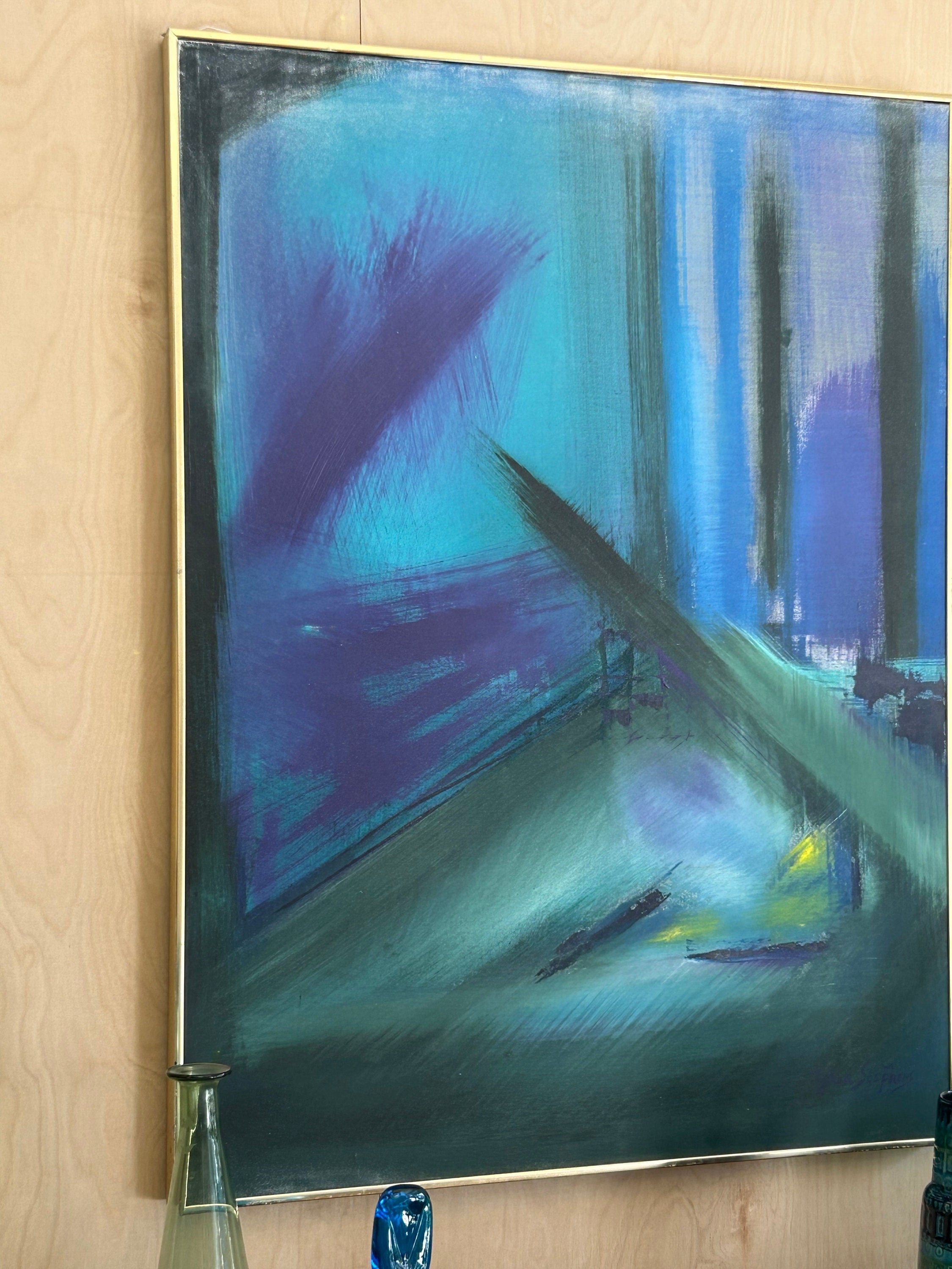 Taylor Stephens Vintage Modern Acrylic Painting on Canvas
