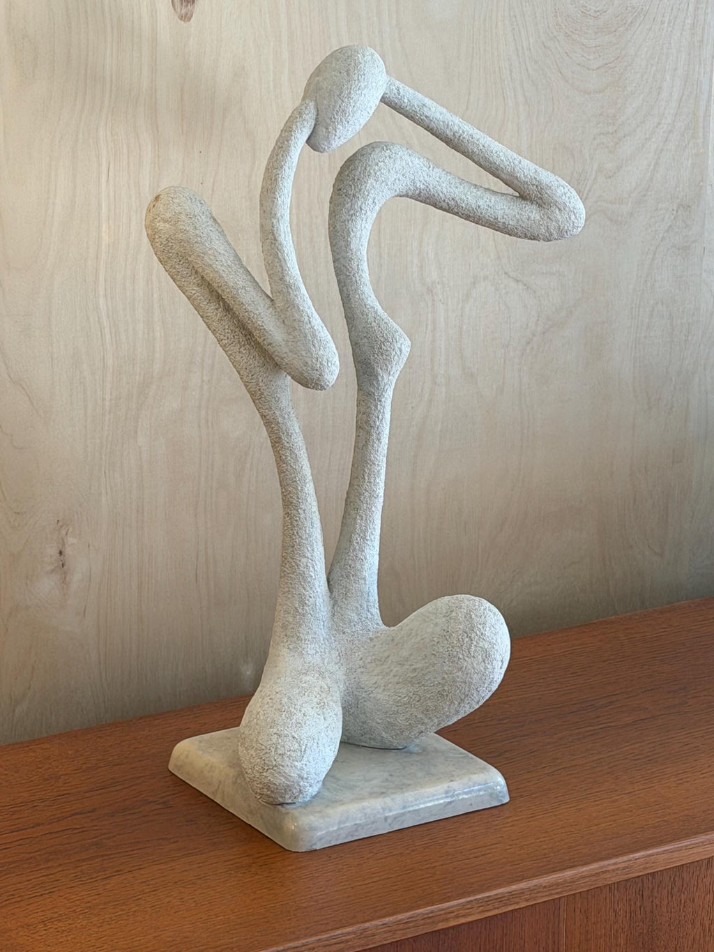 Vintage Abstract Marble And Plastar Sculpture - Modern