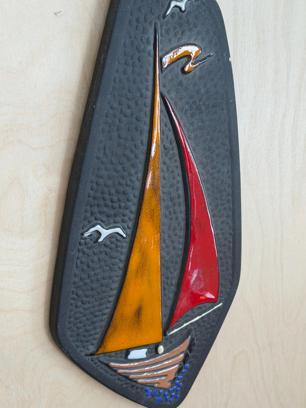 Vintage Mid Century Norwegian Ceramic Wall Hanging