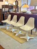 Vintage Mid Century Modern Fiberglass Tulip Dining Chairs - Set of 4