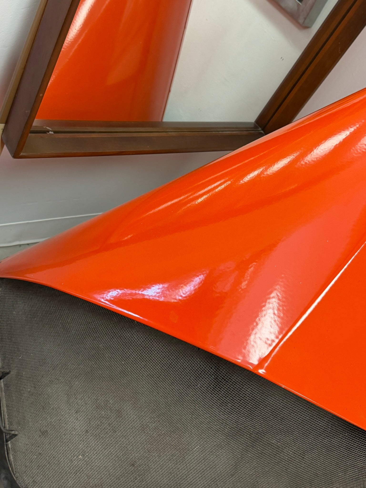 Mid Century Modern Original Vintage Orange Fireplace