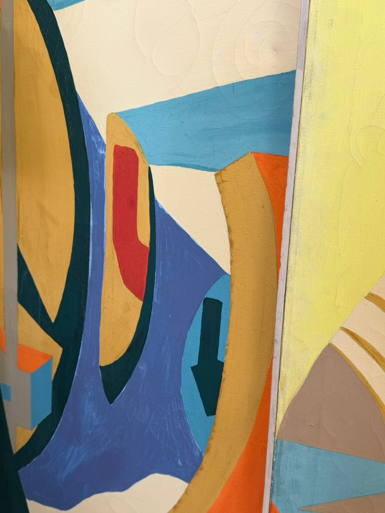 Mid Century Modern Abstract Triptych Art