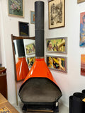 Mid Century Modern Original Vintage Orange Fireplace