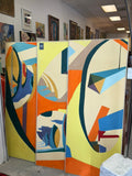 Mid Century Modern Abstract Triptych Art