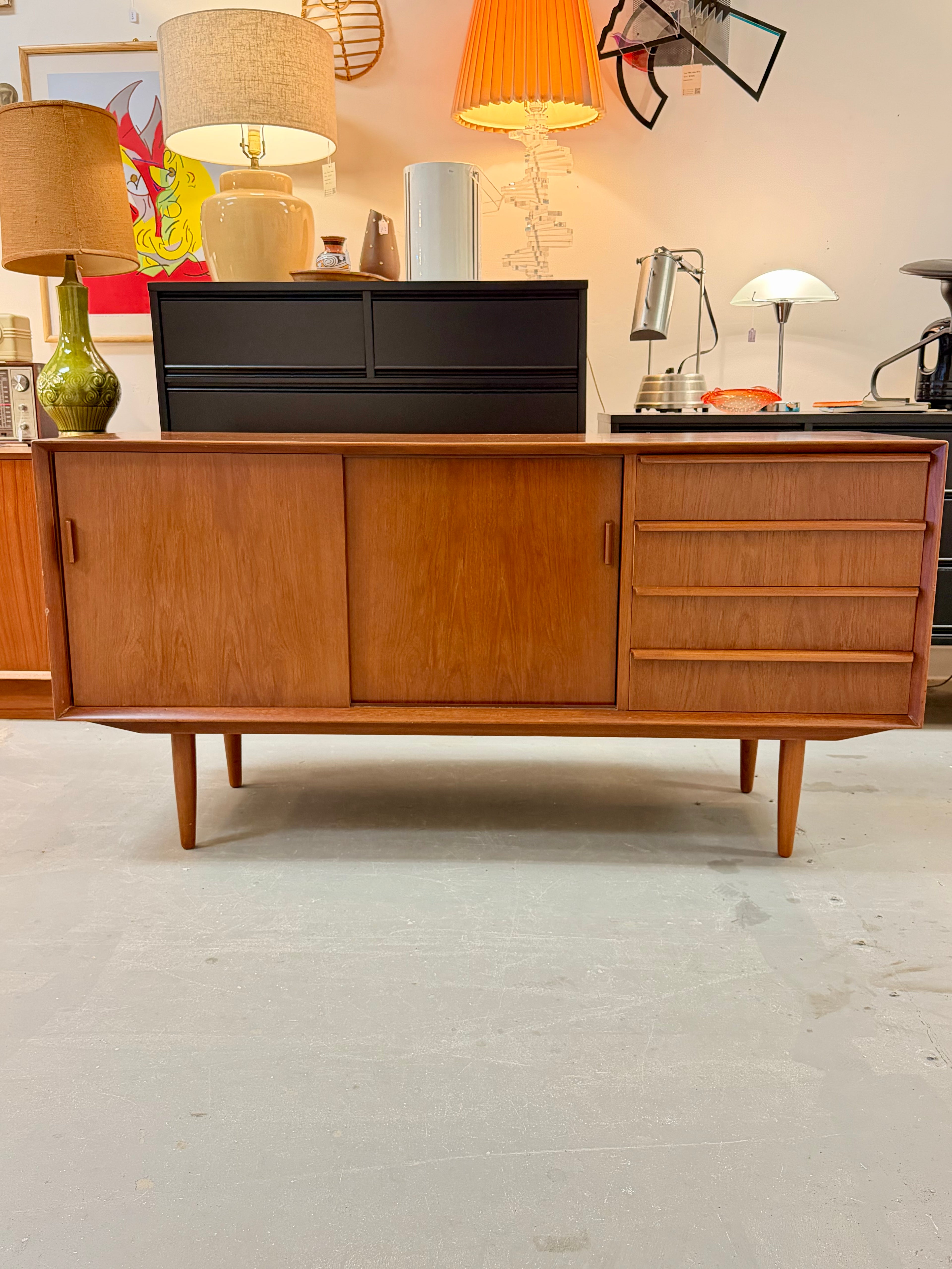 Vintage Teak Sideboard Credenza by Falster - Danish Modern - MCM - Mid Century Modern