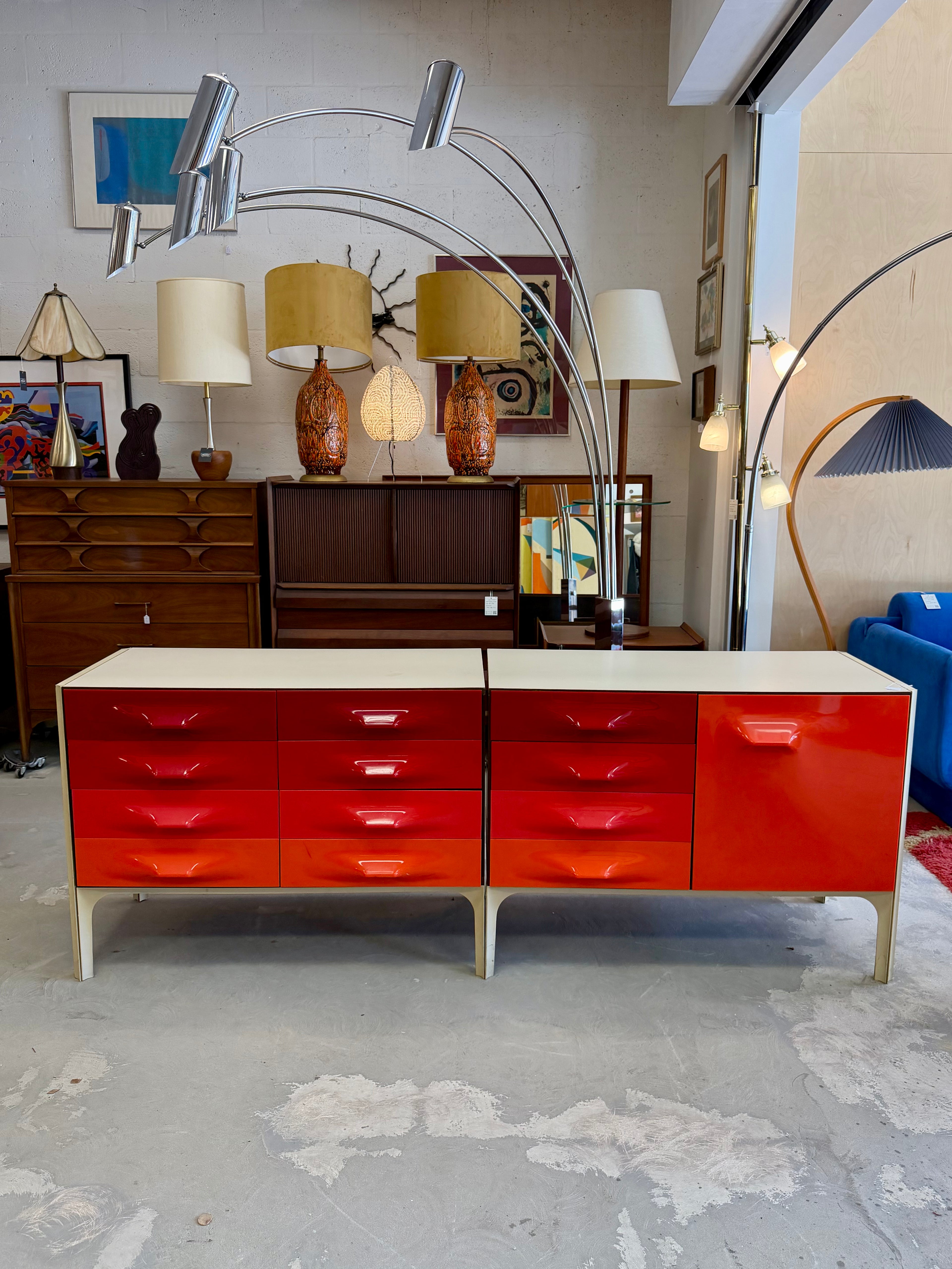 Mid-Century Modern Space Age Raymond Loewy Df2000 Credenza or Dresser by Doubinsky Freres