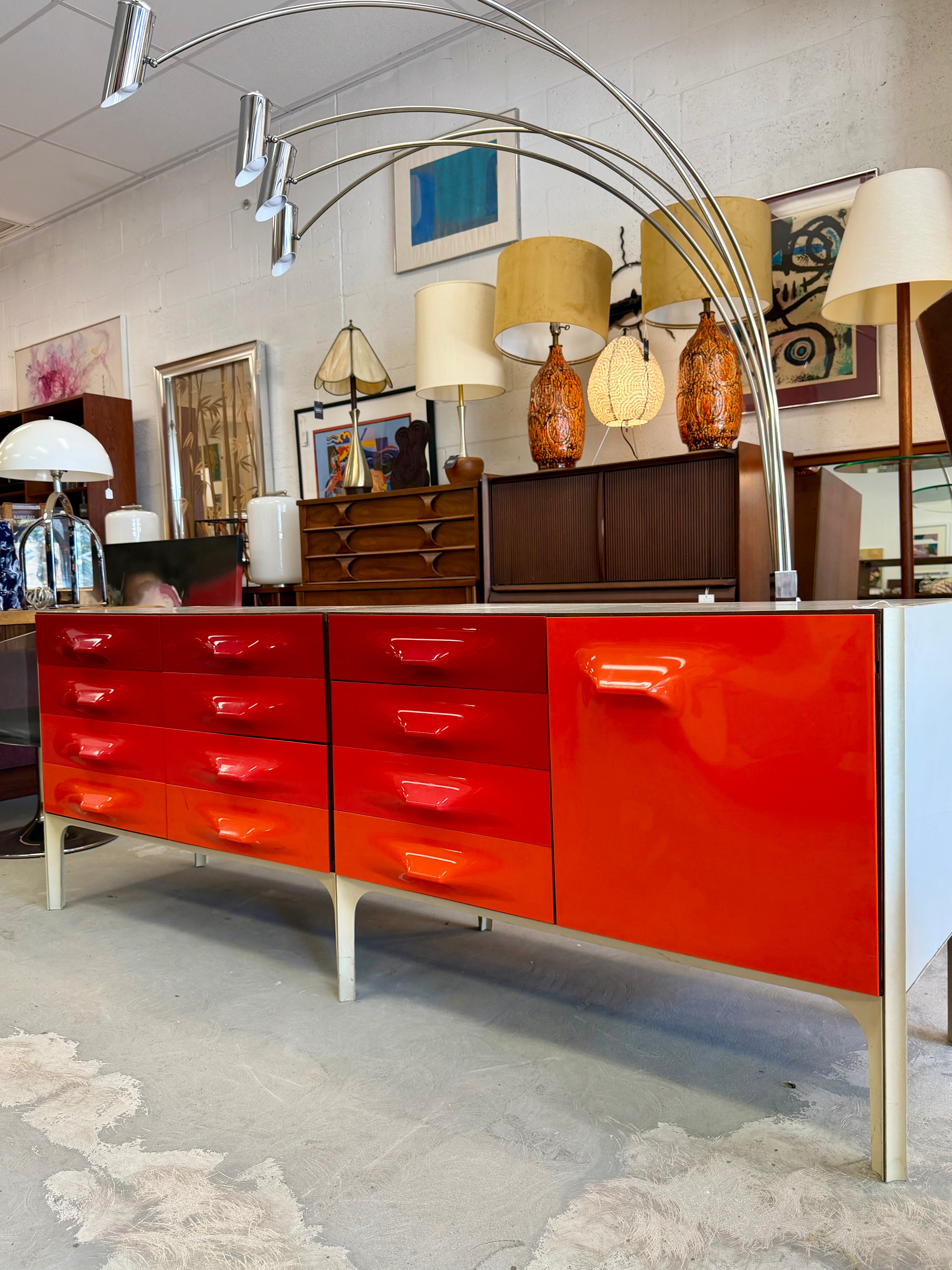 Mid-Century Modern Space Age Raymond Loewy Df2000 Credenza or Dresser by Doubinsky Freres