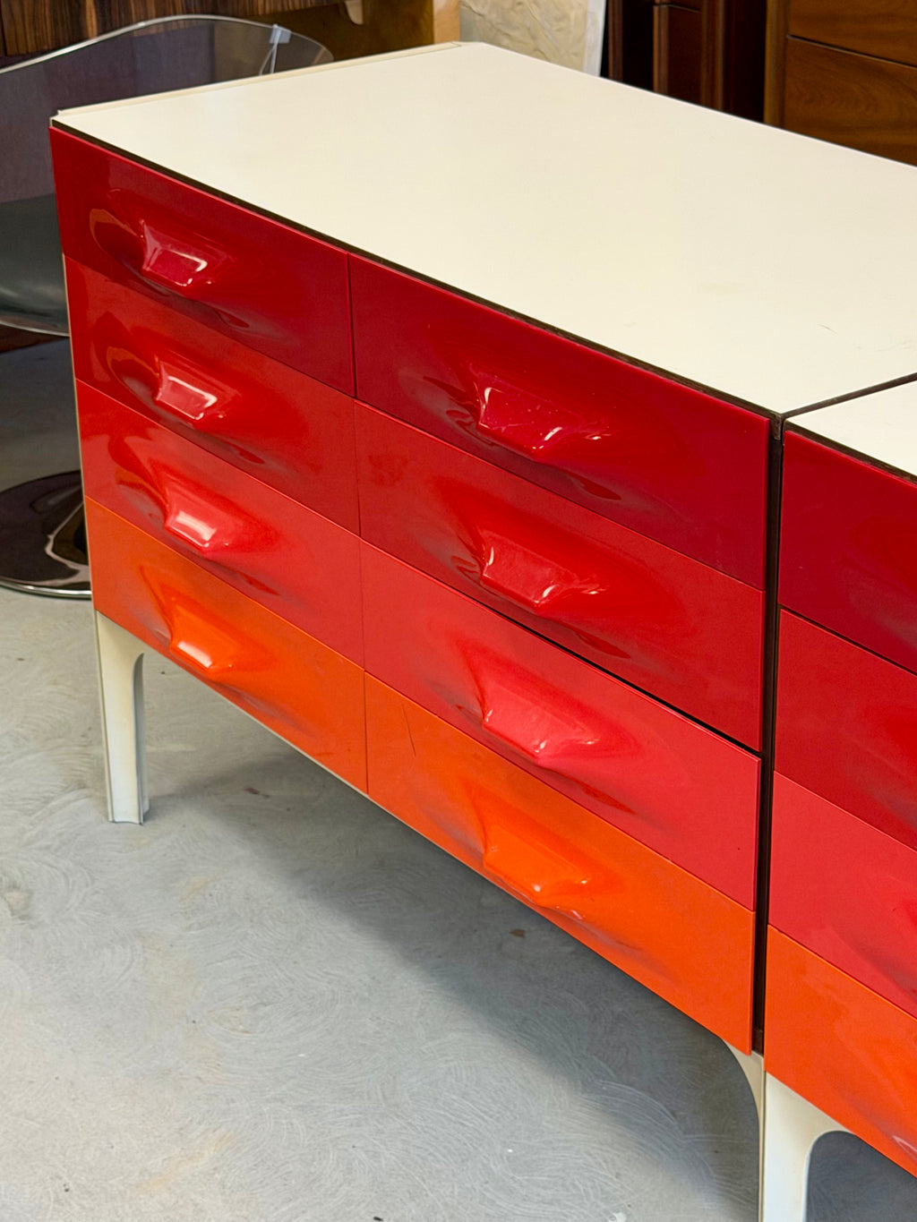 Mid-Century Modern Space Age Raymond Loewy Df2000 Credenza or Dresser by Doubinsky Freres