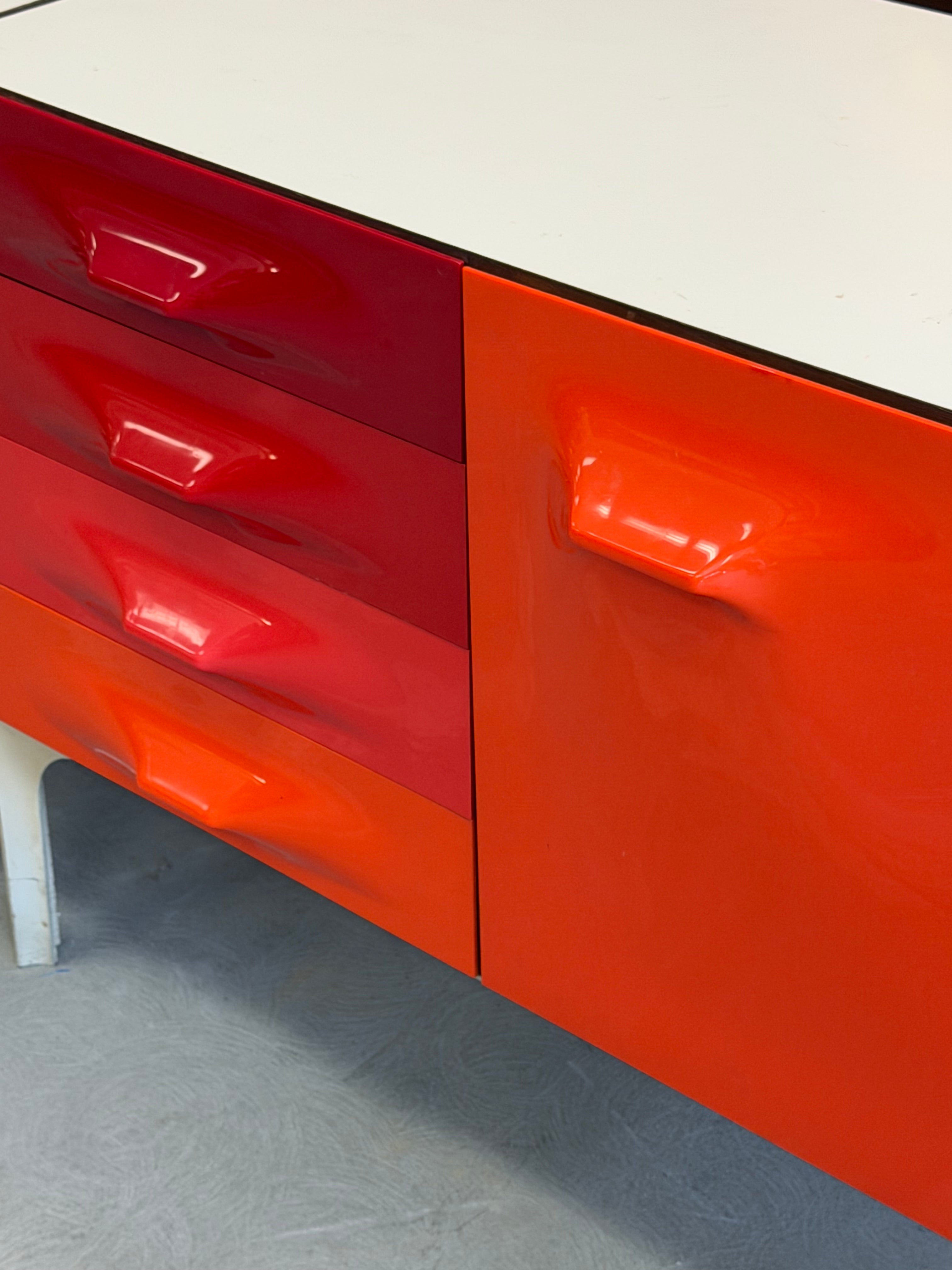 Mid-Century Modern Space Age Raymond Loewy Df2000 Credenza or Dresser by Doubinsky Freres