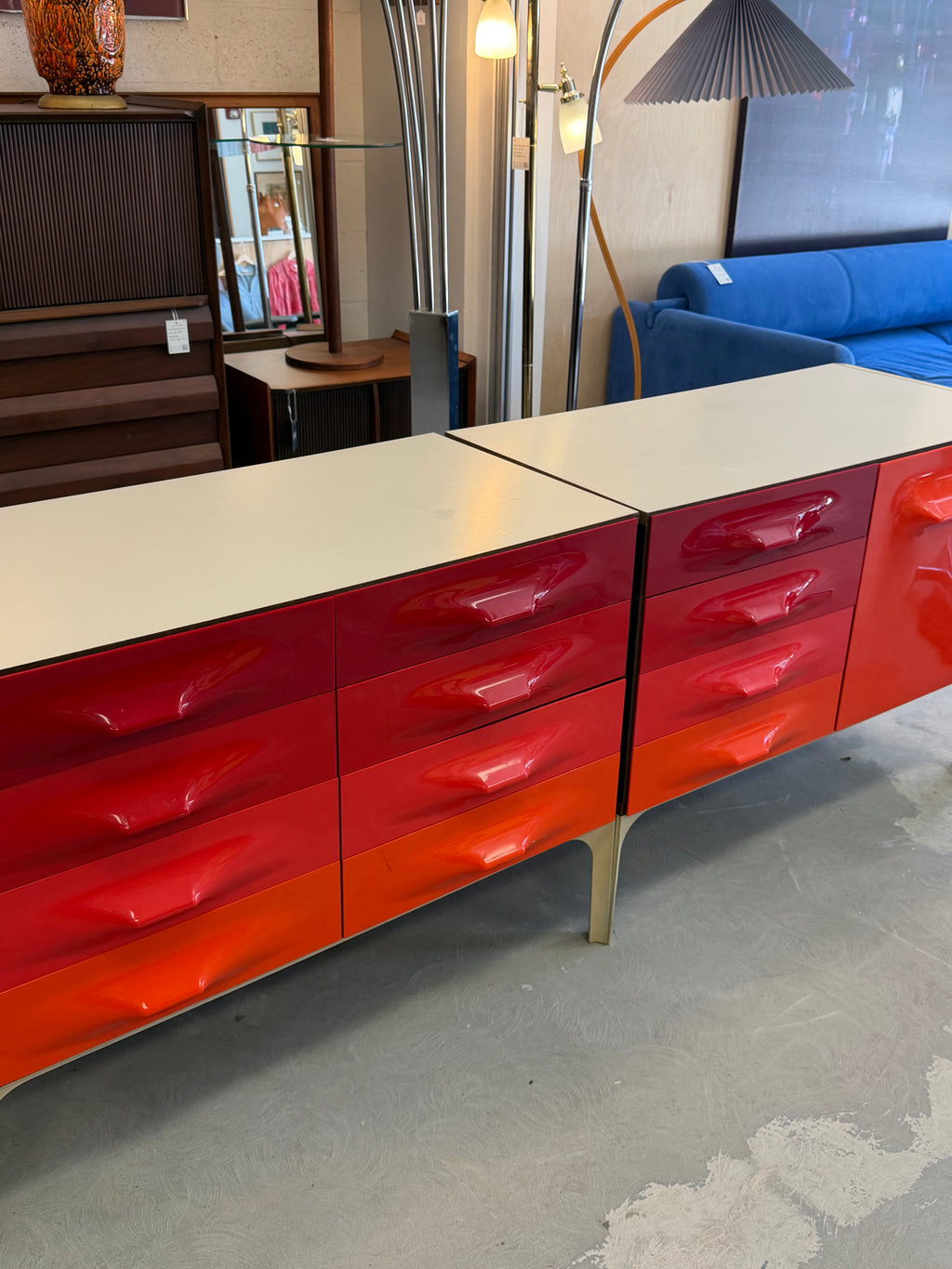 Mid-Century Modern Space Age Raymond Loewy Df2000 Credenza or Dresser by Doubinsky Freres