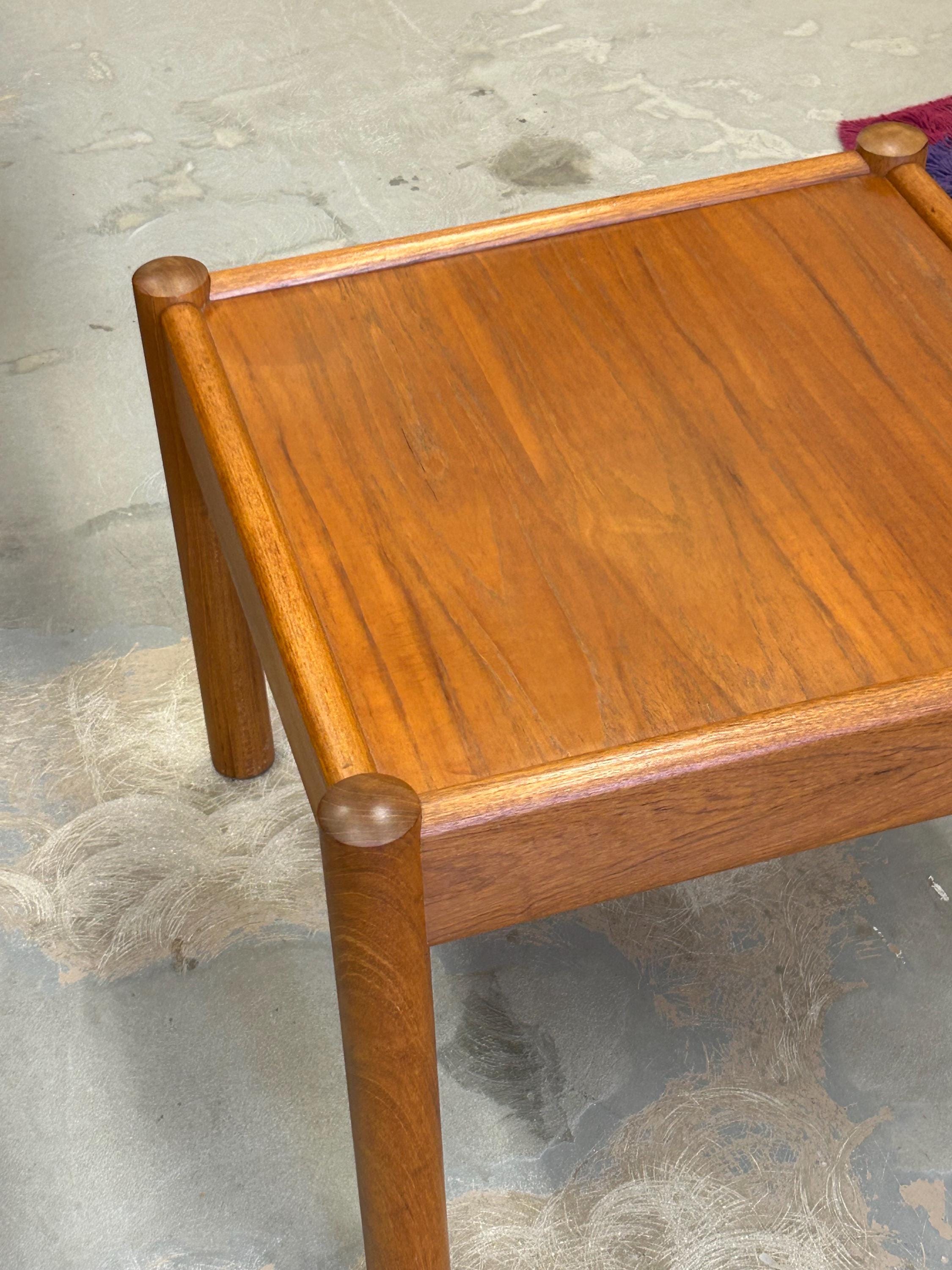 Danish Modern Vintage Teak Square Coffee Table by Domino Møbler