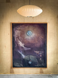 1960s Roland Reiss “Moon Ascendent” 3 Dimensional Painting on Canvas - Mid Century Modern