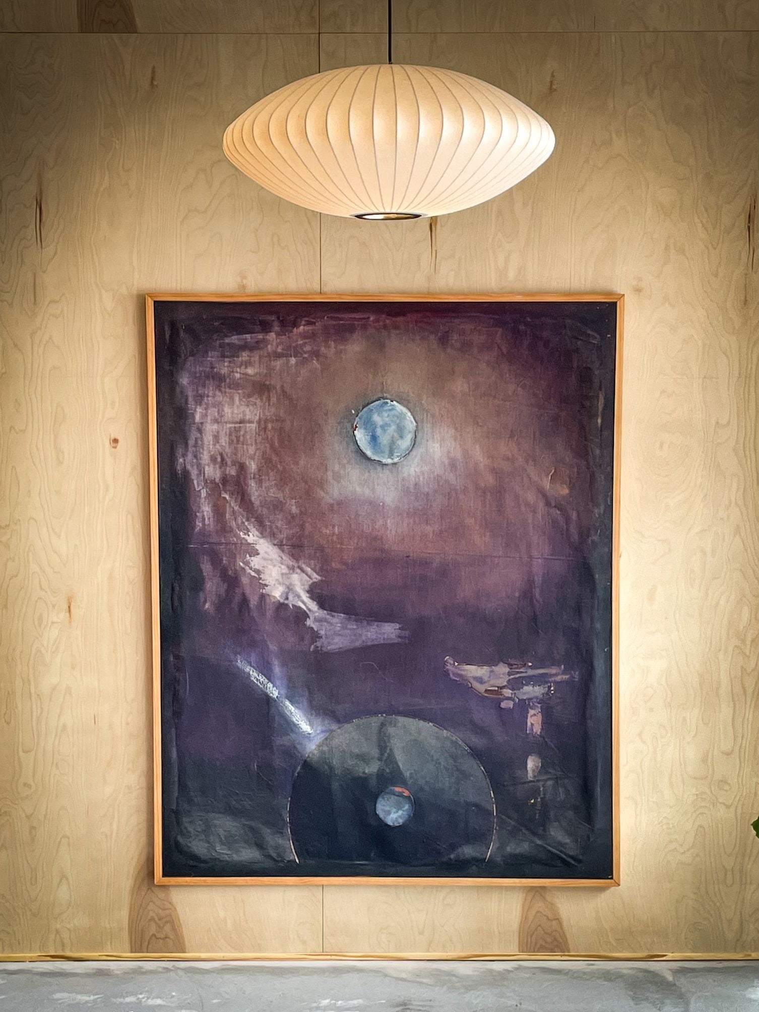 1960s Roland Reiss “Moon Ascendent” 3 Dimensional Painting on Canvas - Mid Century Modern