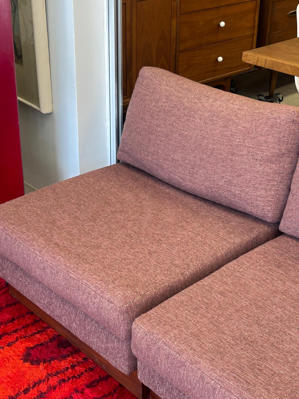 Pair of Vintage Upholstered Slipper Chairs - Mid Century Modern