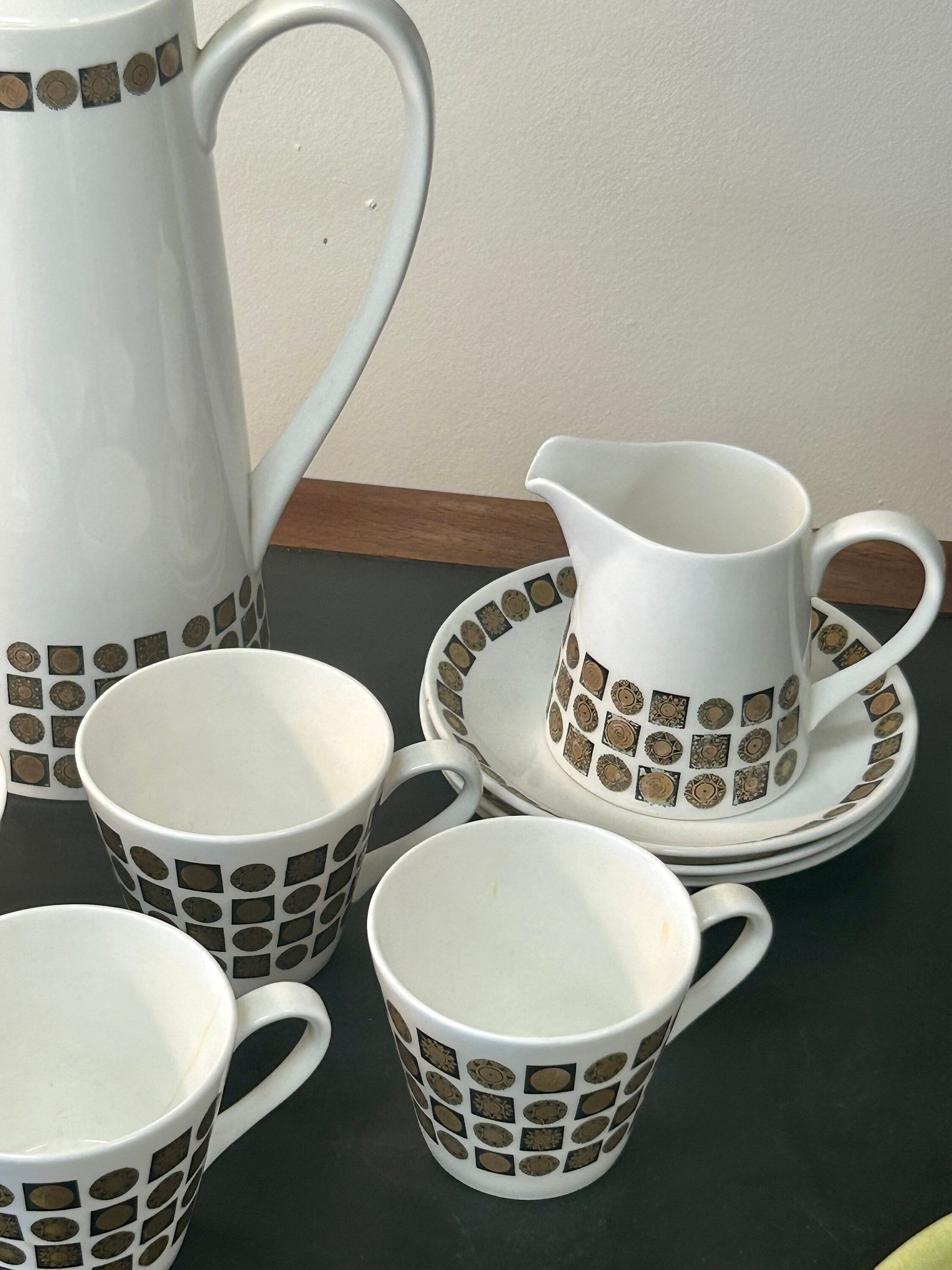 Mid Century Modern Vintage Royal Tuscan Fine Bone China Tea Set