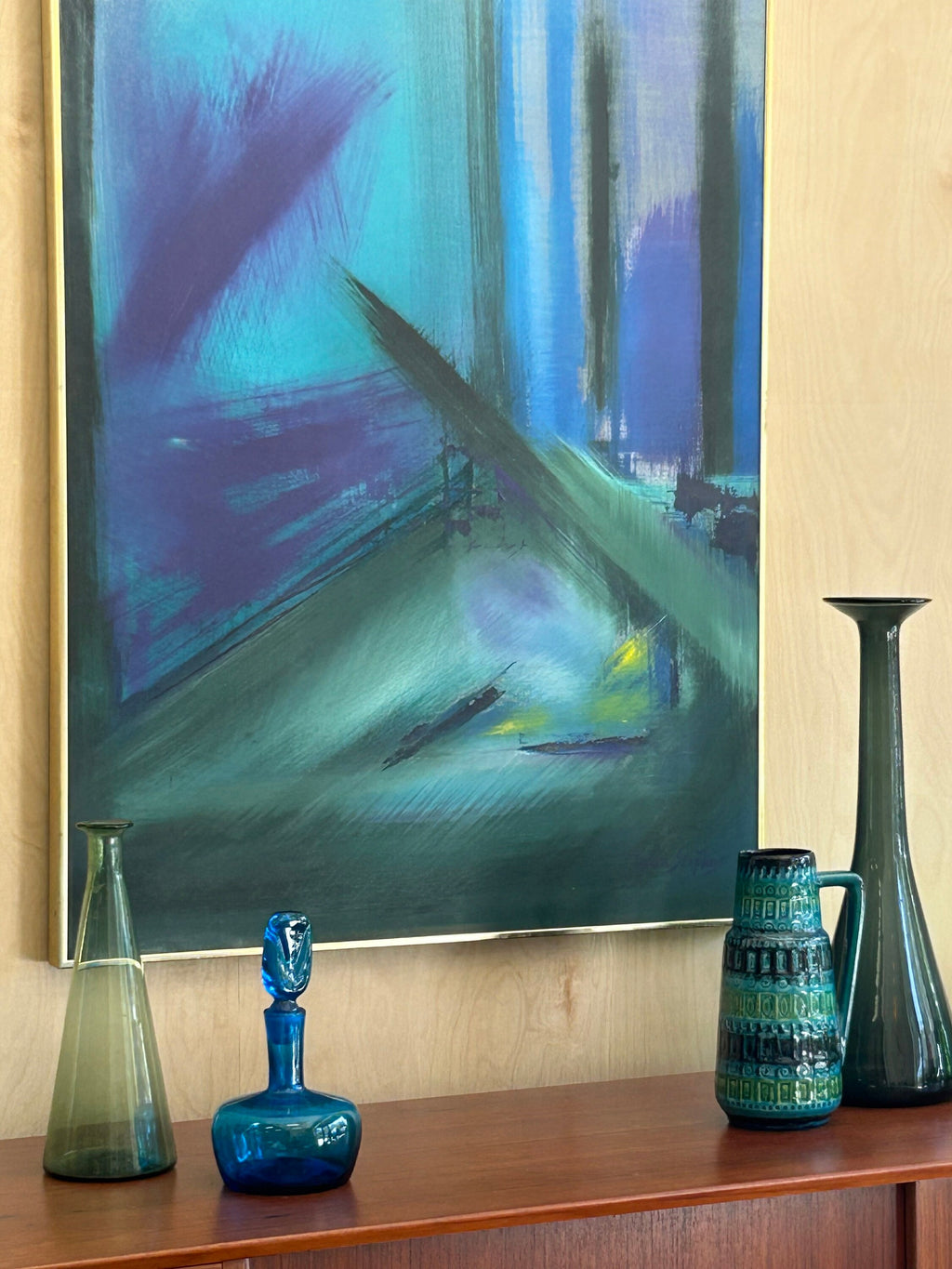 Taylor Stephens Vintage Modern Acrylic Painting on Canvas