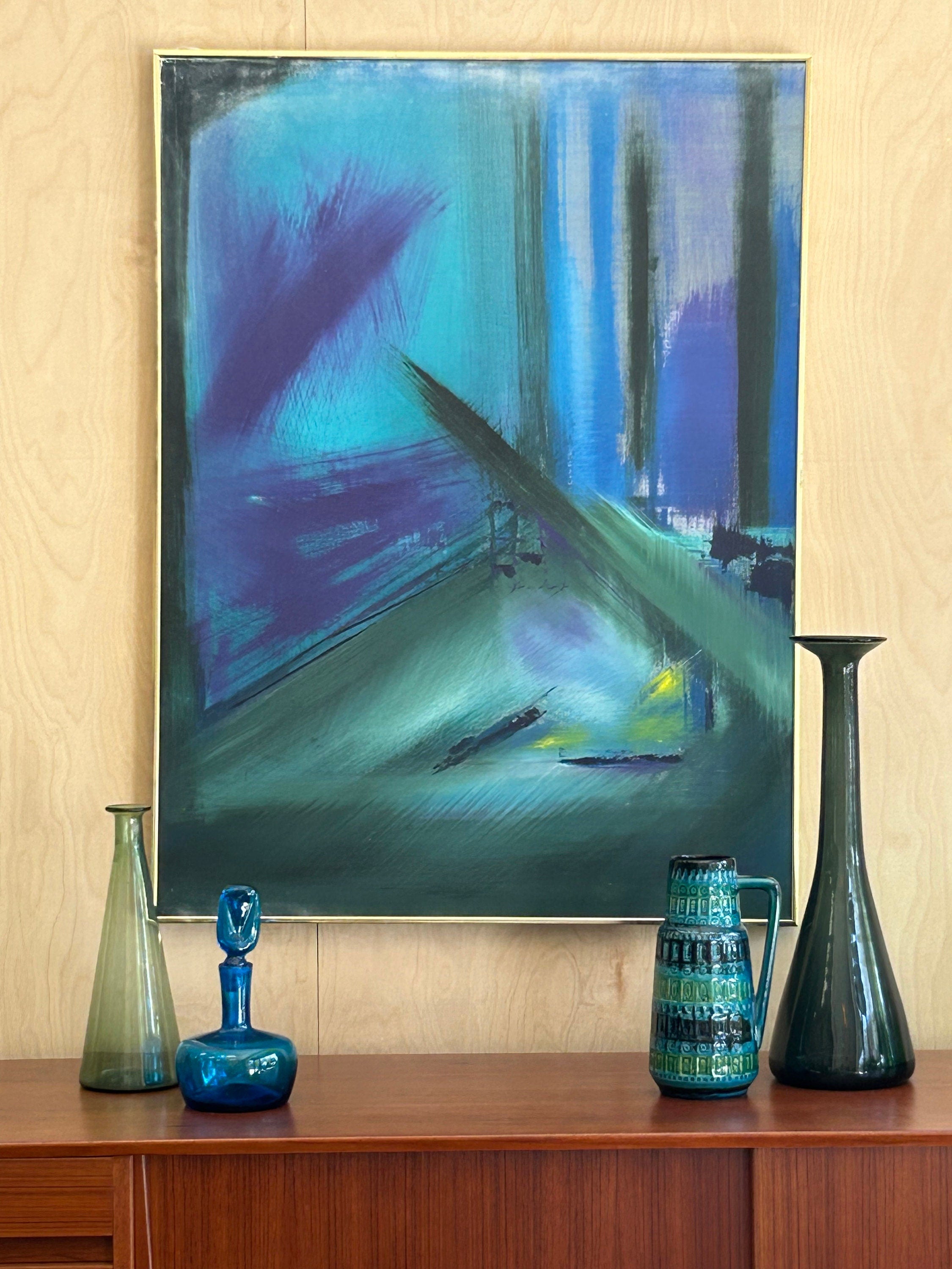 Taylor Stephens Vintage Modern Acrylic Painting on Canvas