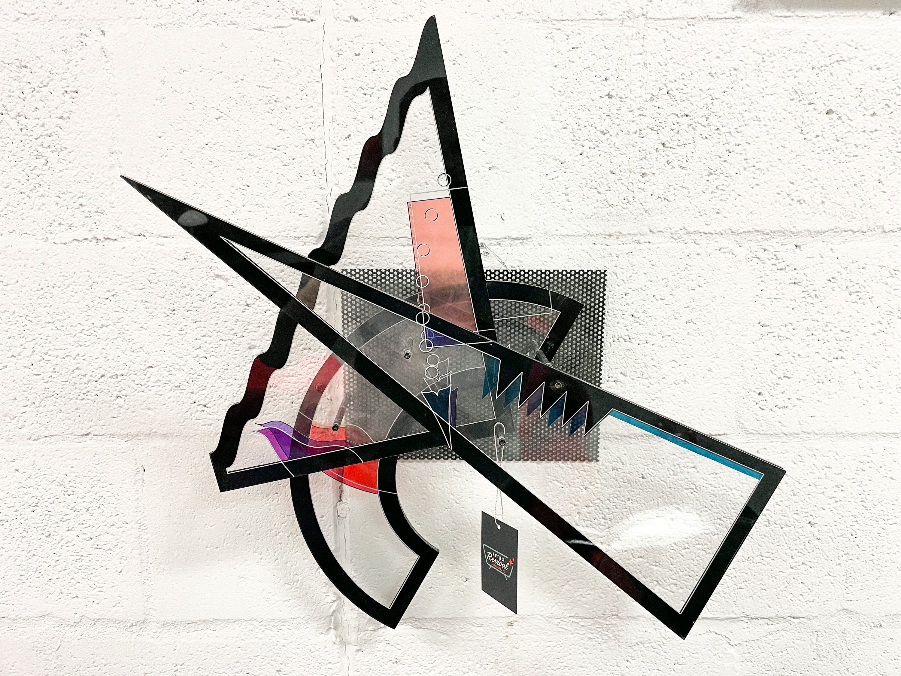 Vintage Post Modern 1980s Wall Art Sculpture