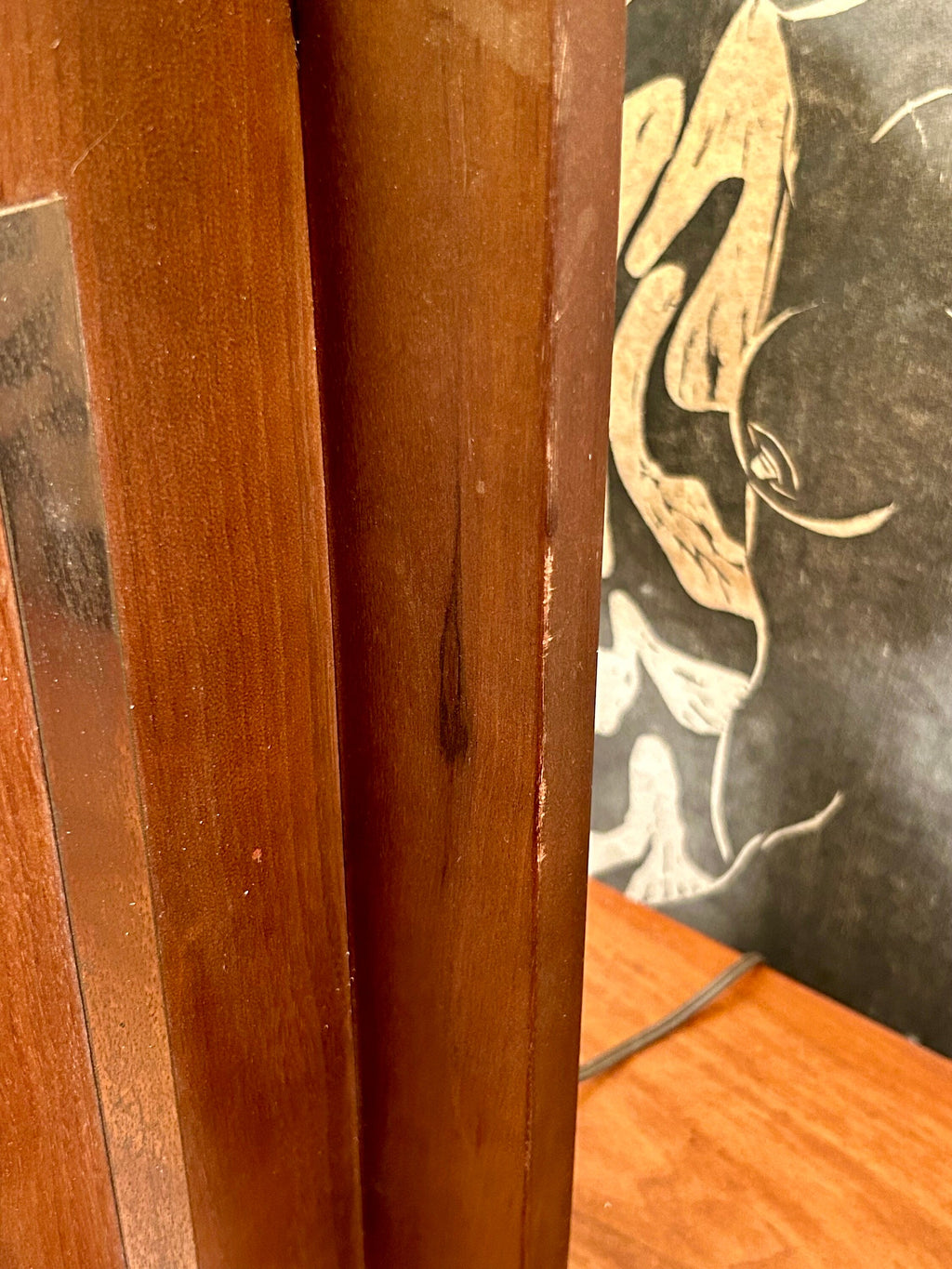 Pair of Mid Century Modern Walnut & Chrome Table Lamps