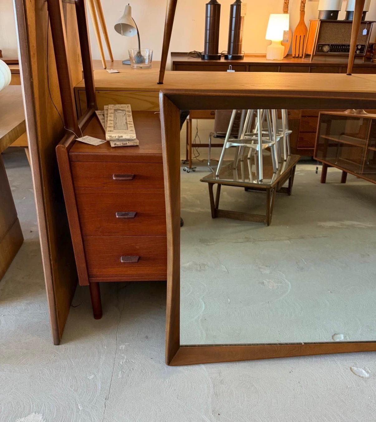 Kent Coffey Large Walnut Wall Mirror Mid Century Modern Vintage