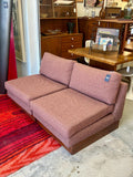 Pair of Vintage Upholstered Slipper Chairs - Mid Century Modern
